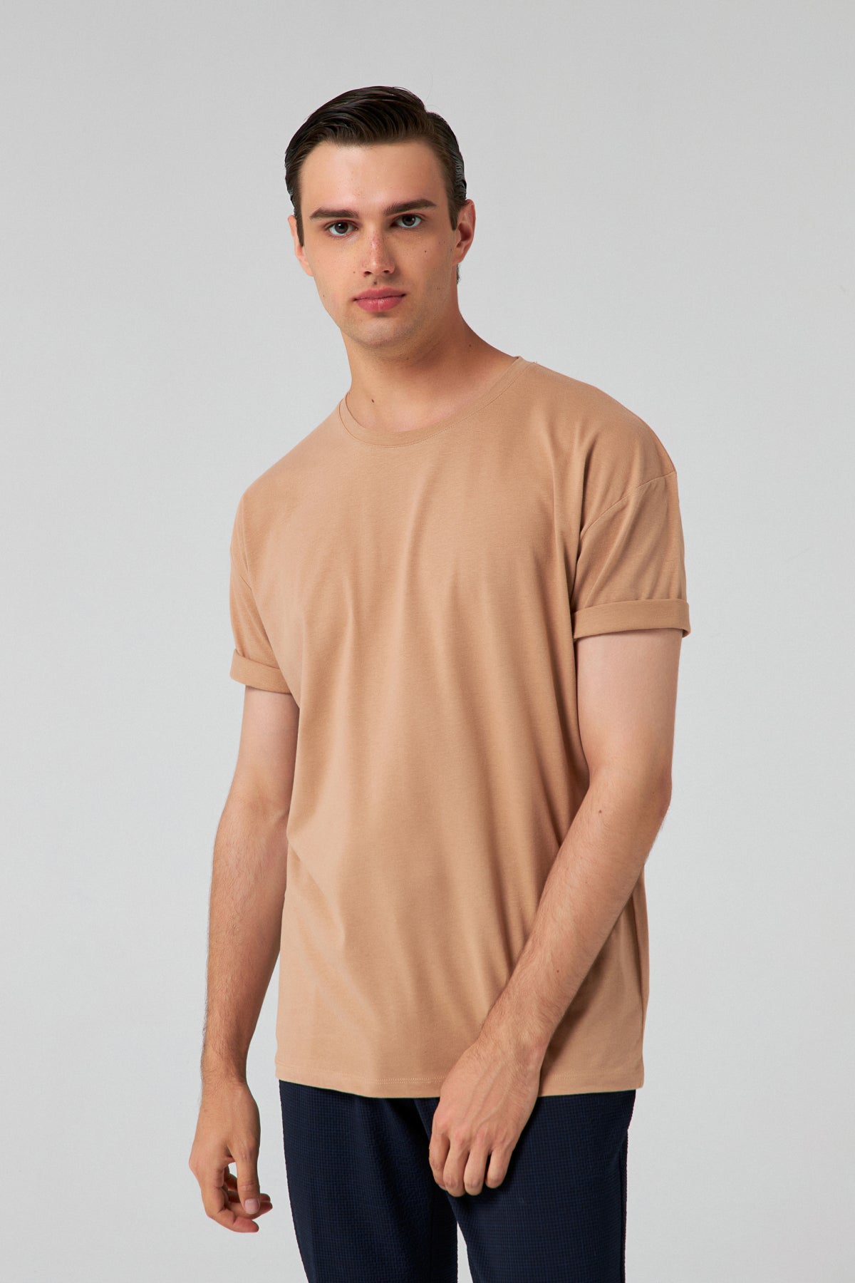Ds Damat Comfort 100% Cotton T-Shirt  - Beige