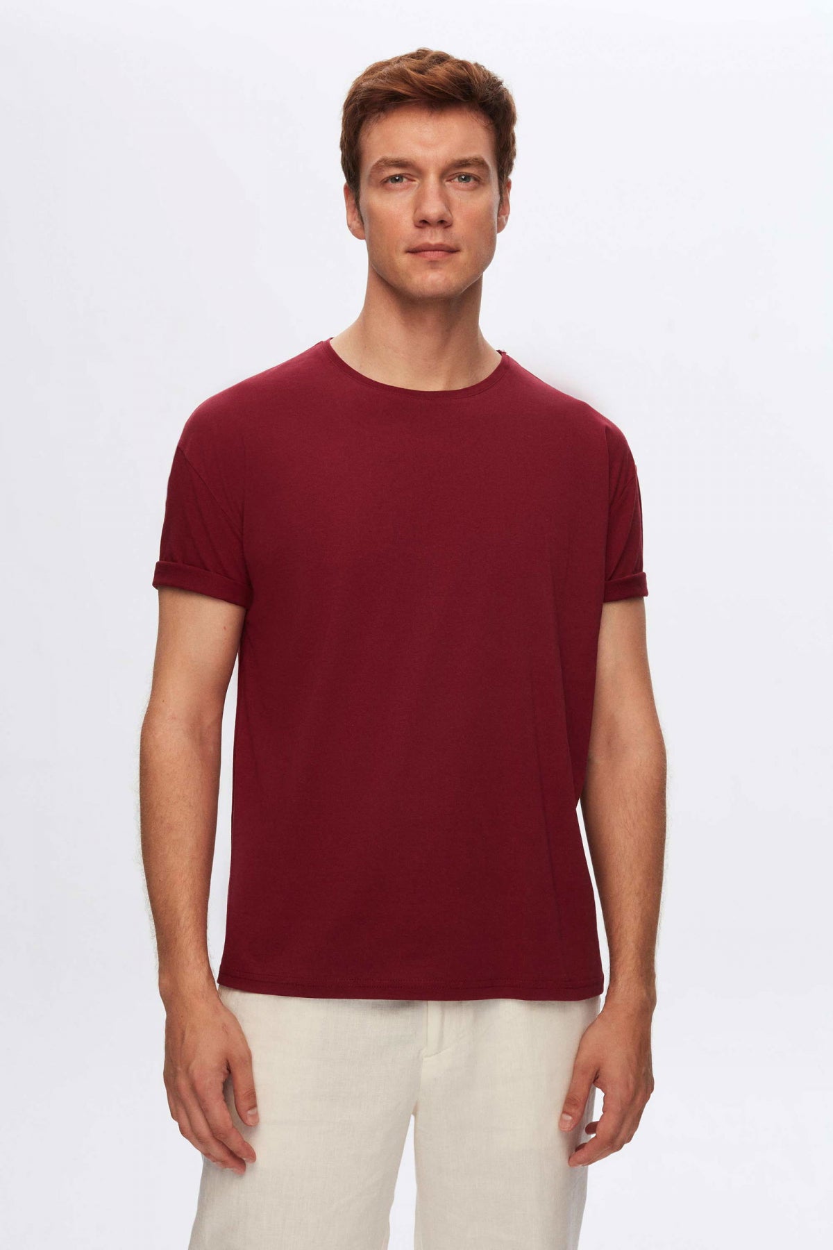 Ds Damat Comfort 100% Cotton T-Shirt  - Burgundy