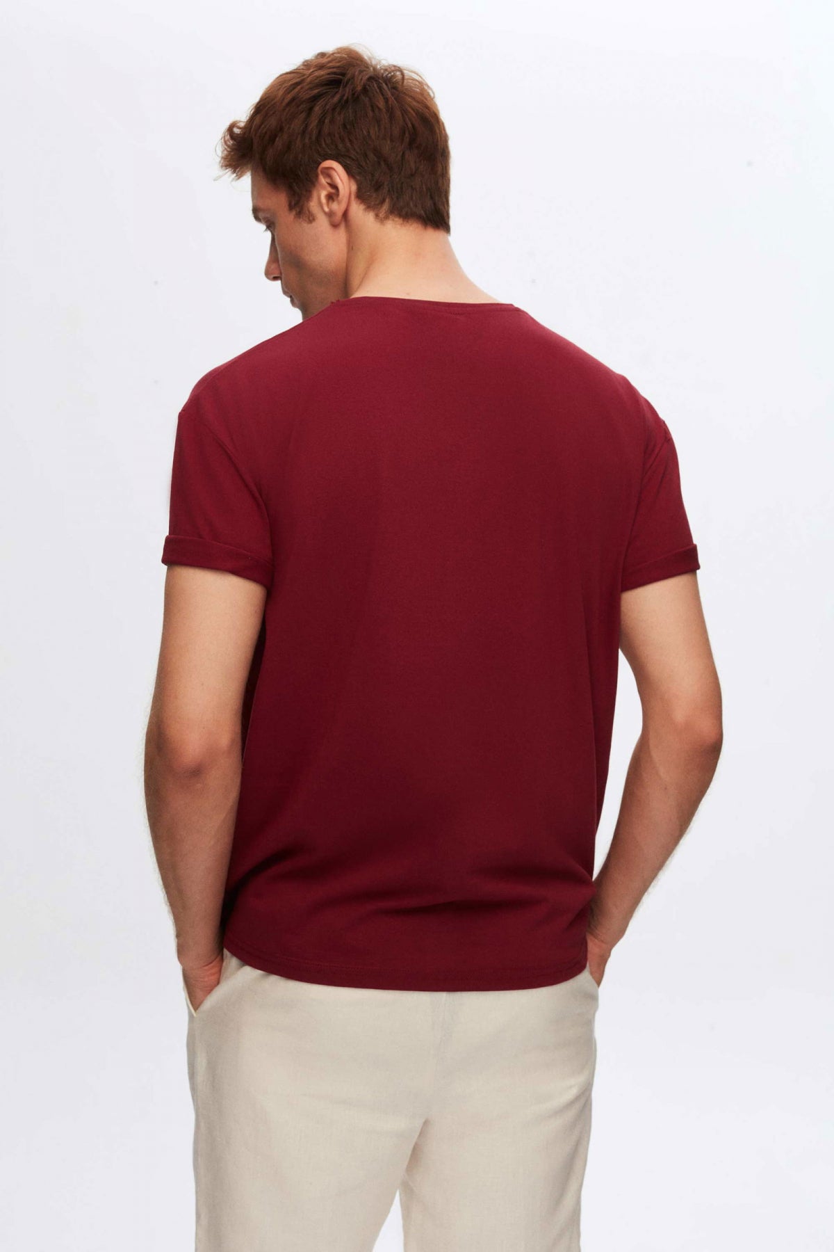 Ds Damat Comfort 100% Cotton T-Shirt  - Burgundy
