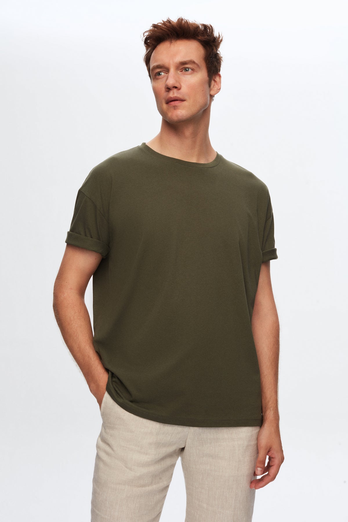Ds Damat Comfort 100% Cotton T-Shirt  - Khaki