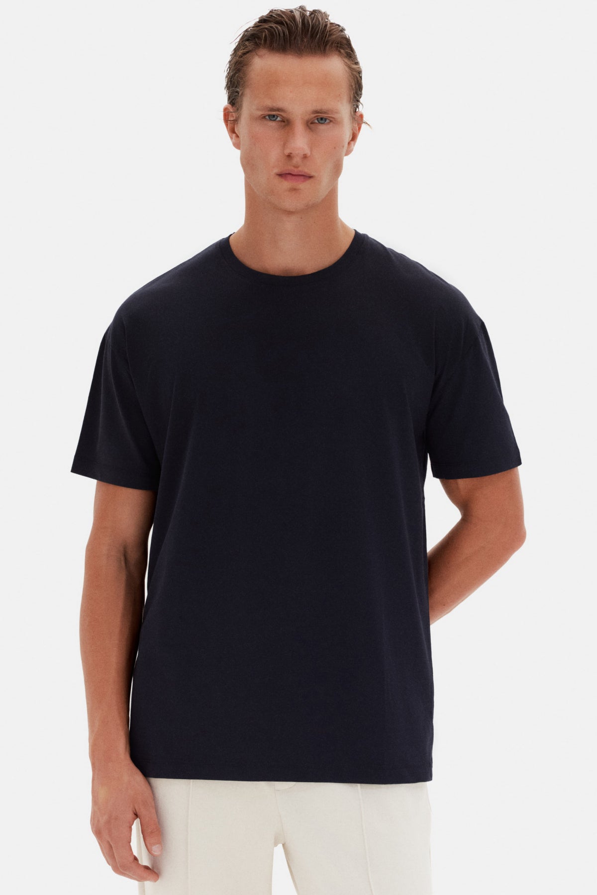 Ds Damat Comfort 100% Cotton T-Shirt  - Navy Blue