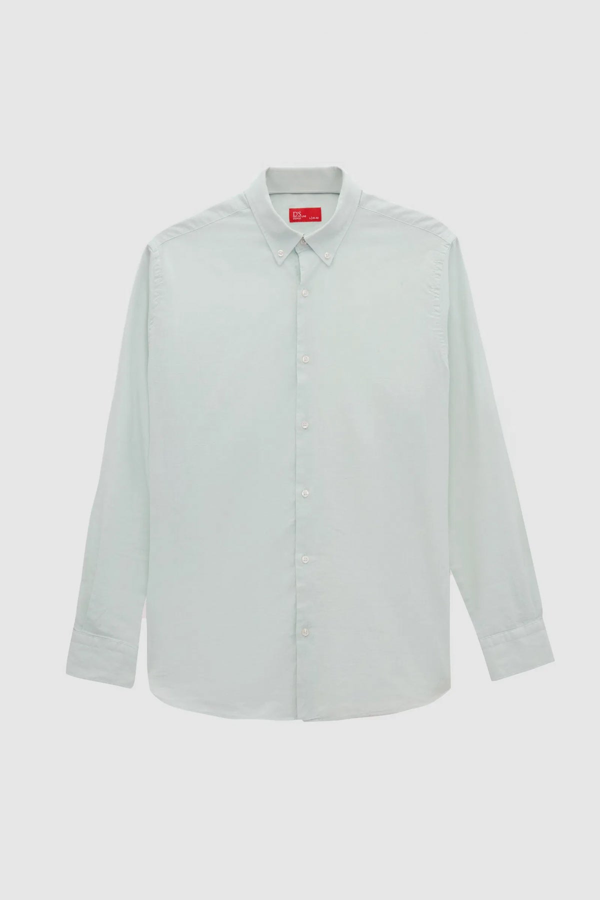 Ds Damat Comfort Button-Down Relaxed Fit Linen-Look 100% Cotton Shirt  - Aqua Green
