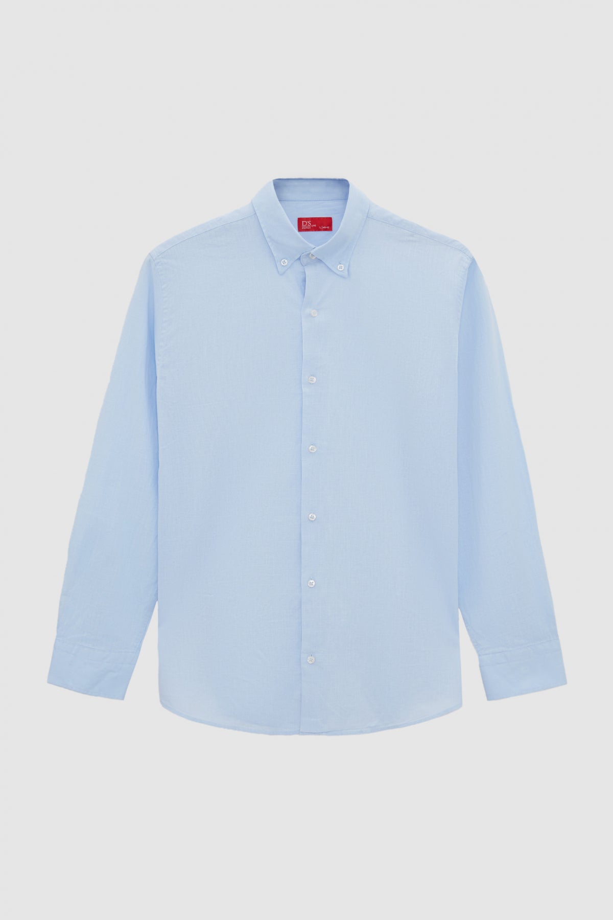 Ds Damat Comfort Button-Down Relaxed Fit Linen-Look 100% Cotton Shirt  - Blue
