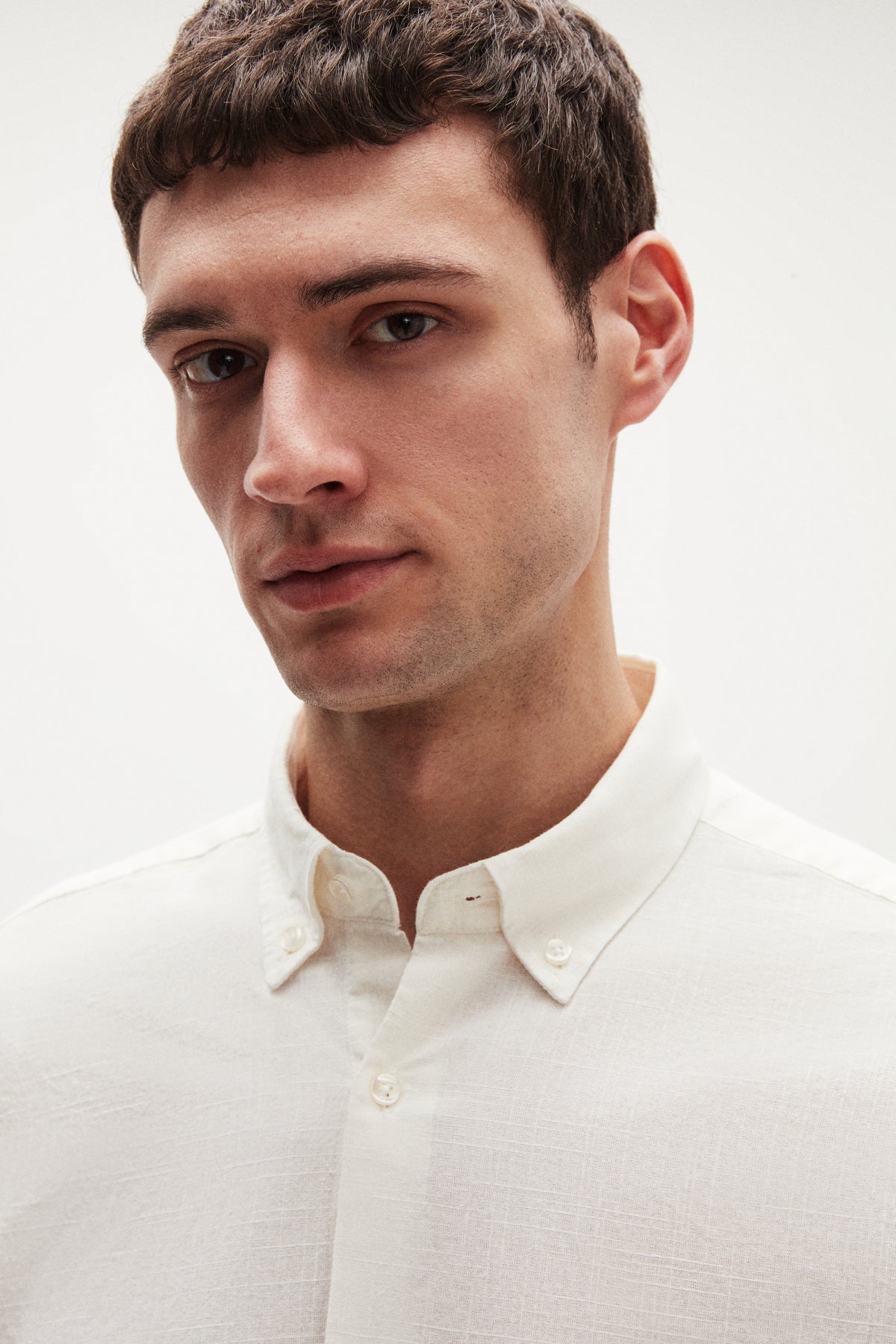 Ds Damat Comfort Button-Down Relaxed Fit Linen-Look 100% Cotton Shirt  - Ecru