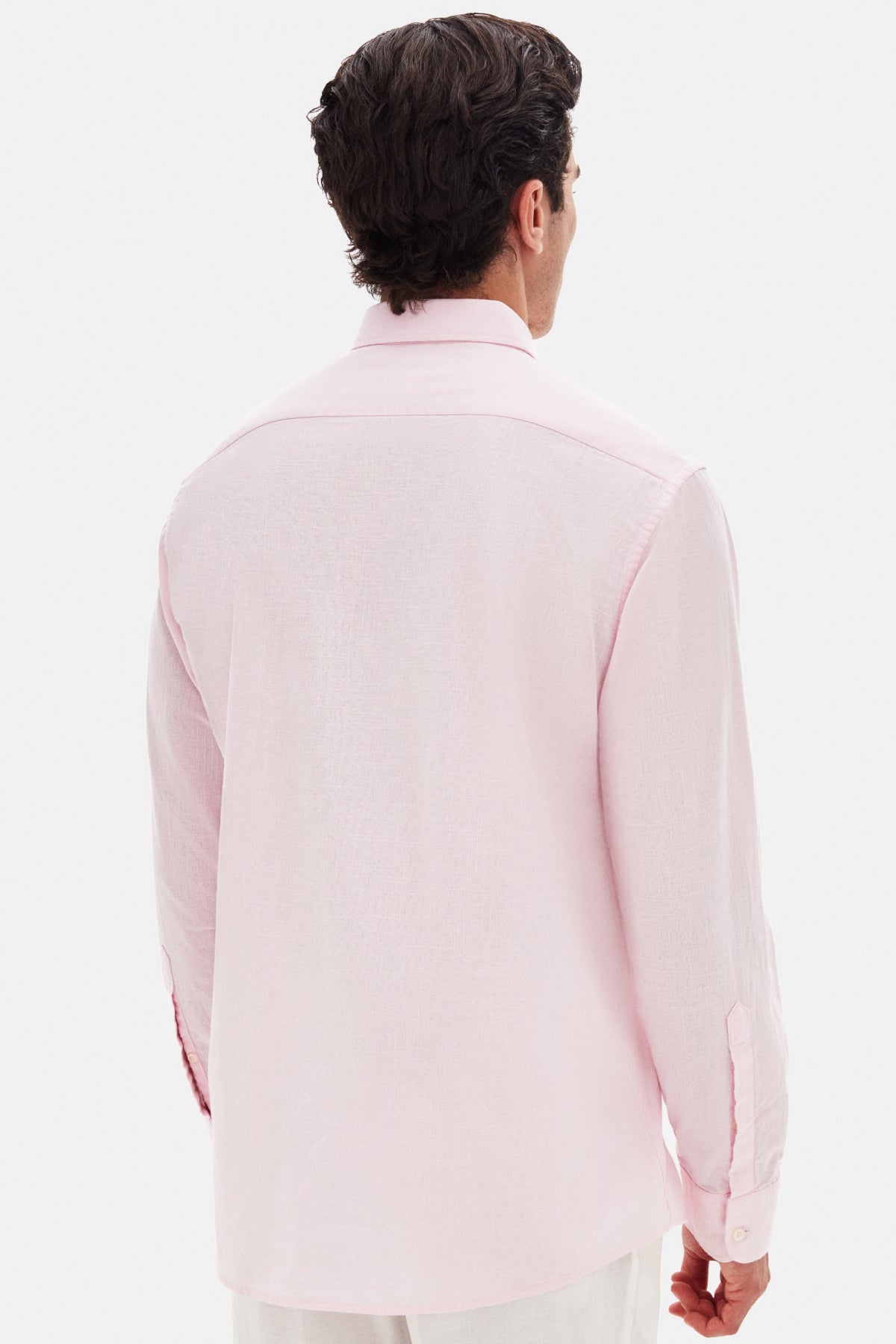 Ds Damat Comfort Button-Down Relaxed Fit Linen-Look 100% Cotton Shirt  - Pink