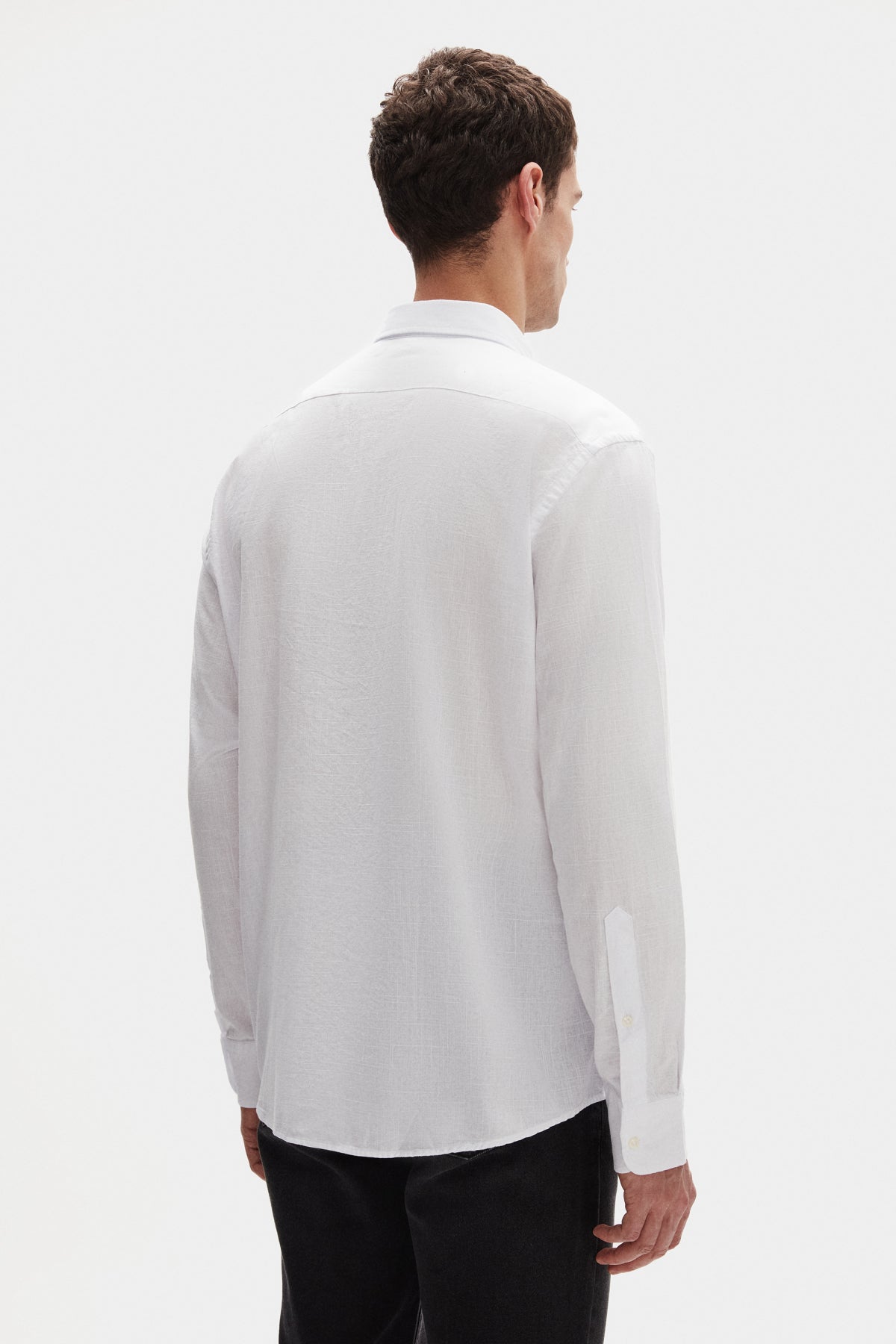 Ds Damat Comfort Button-Down Relaxed Fit Linen-Look 100% Cotton Shirt  - White