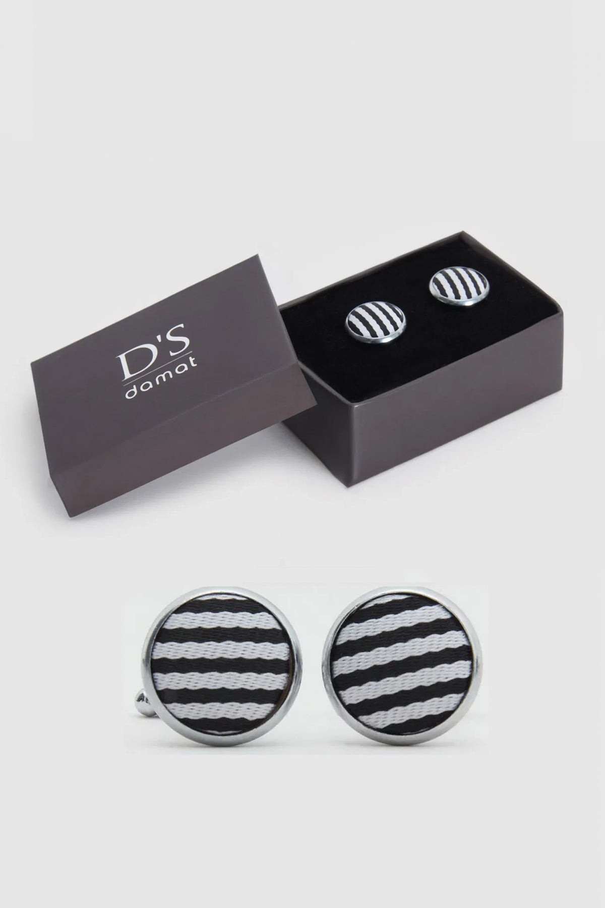 أزرار أكمام Ds Damat - أسود أبيض