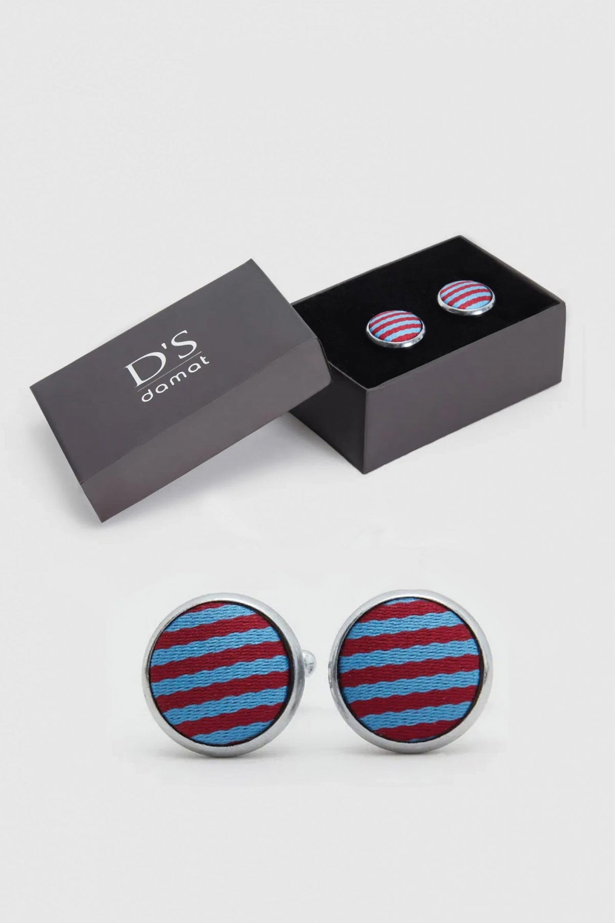 Ds Damat Cufflinks  - Burgundy/Blue