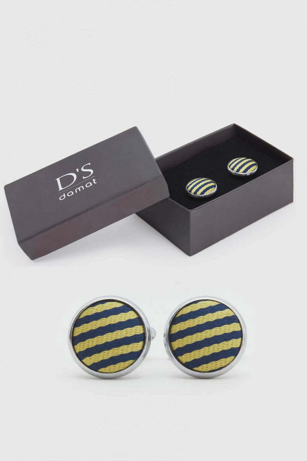 Ds Damat Cufflinks  - Yellow Navy Blue