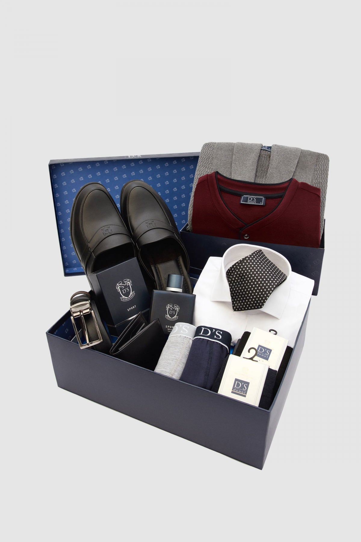 Ds Damat Dowry Set Gift Box  - Navy Blue