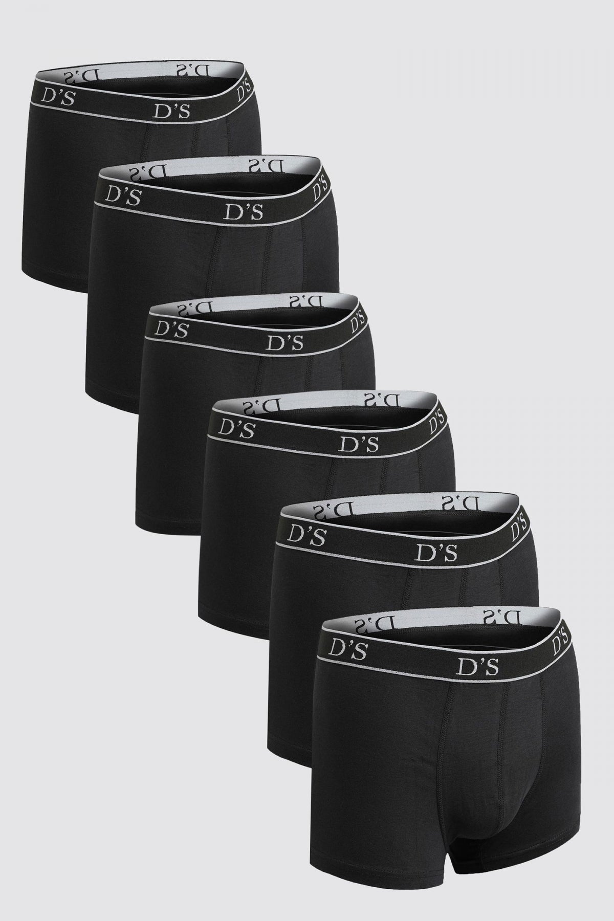 Ds Damat Elastic Waist Logo Stretchable 4-Pack Boxer Set  - Black