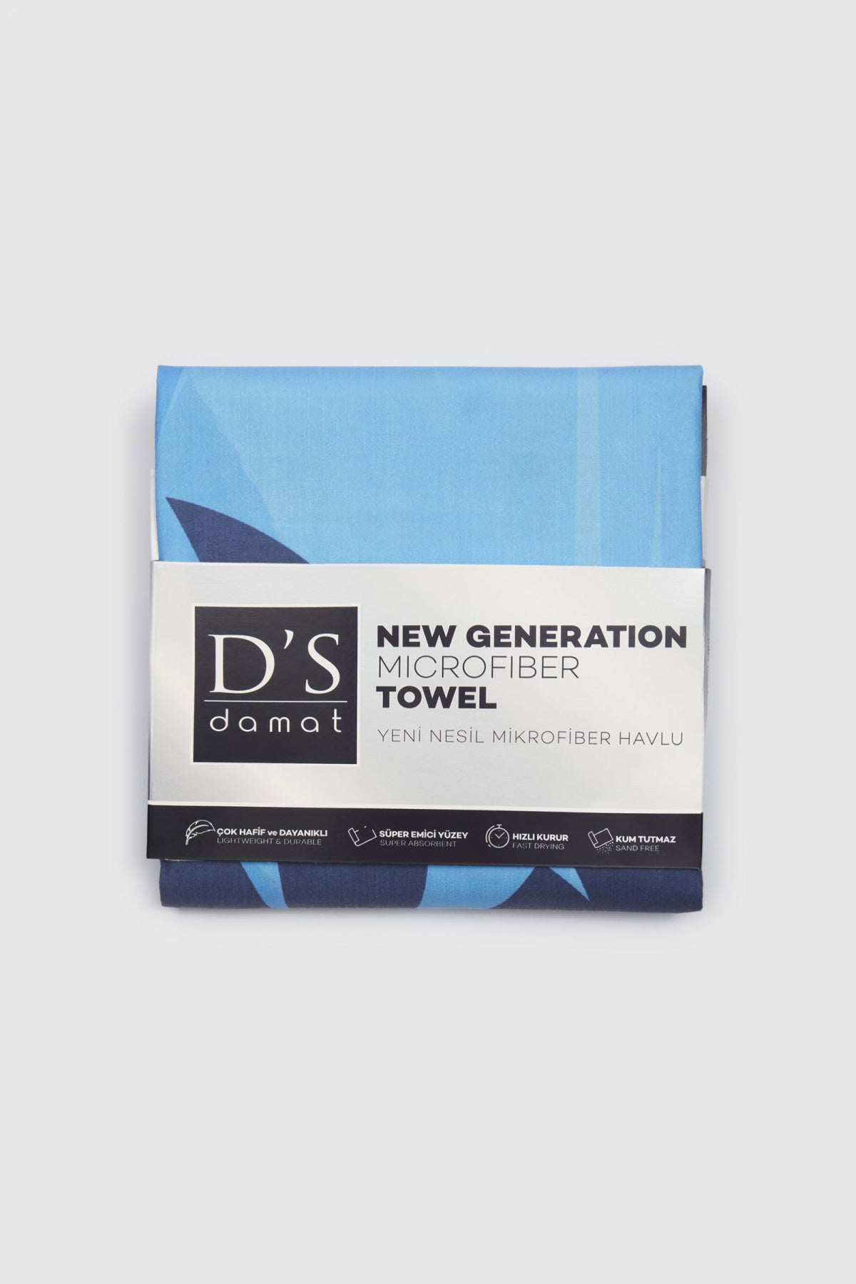 Ds Damat Microfiber 85x150 cm Beach Towel Shorts Swimwear Set  - Blue