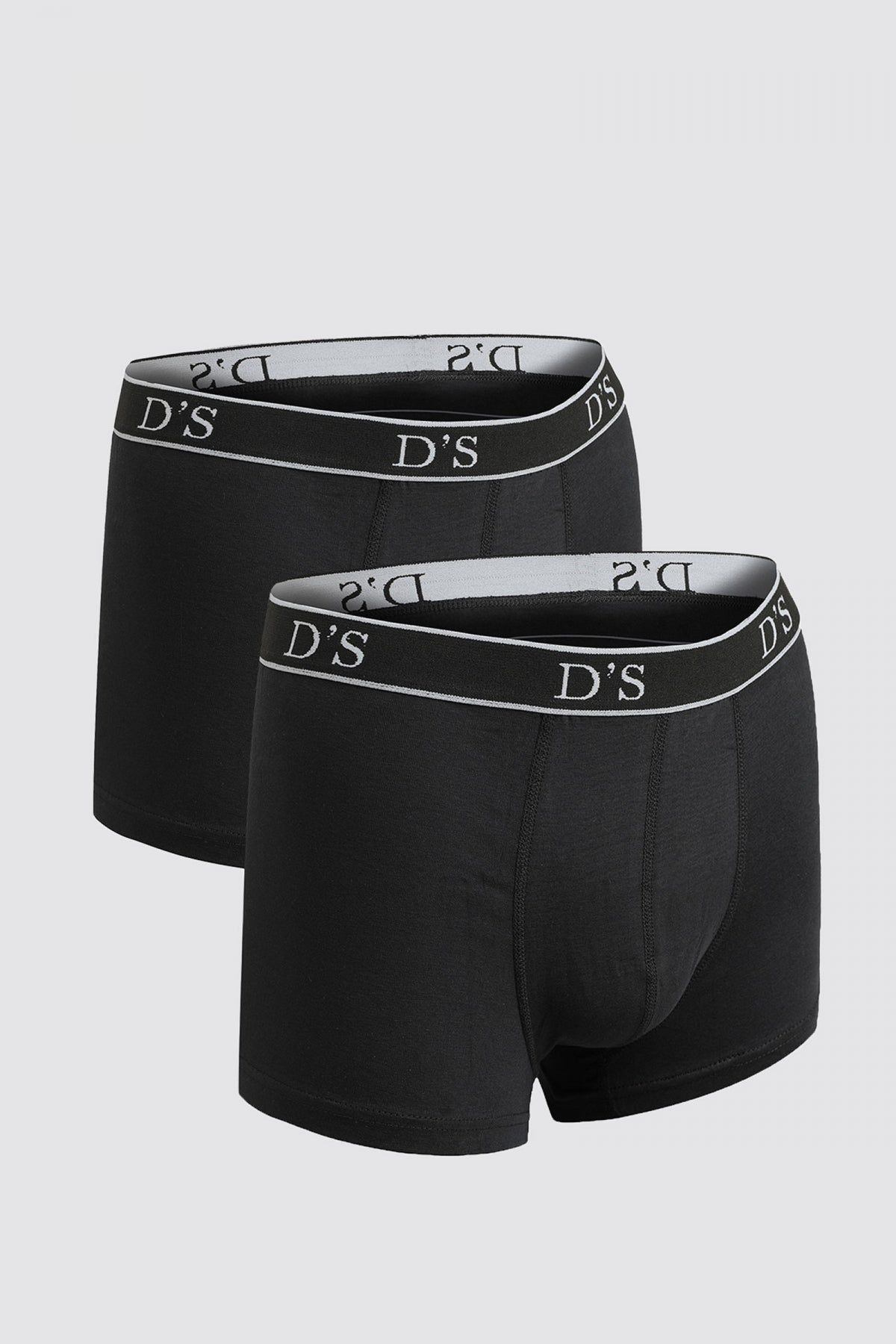 Ds Damat Mixed Elastic Waist Logo Stretchable 2-Pack Boxer Set  - Black