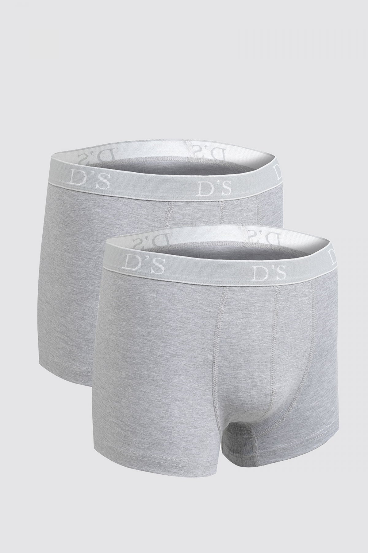 Ds Damat Mixed Elastic Waist Logo Stretchable 2-Pack Boxer Set  - Gray
