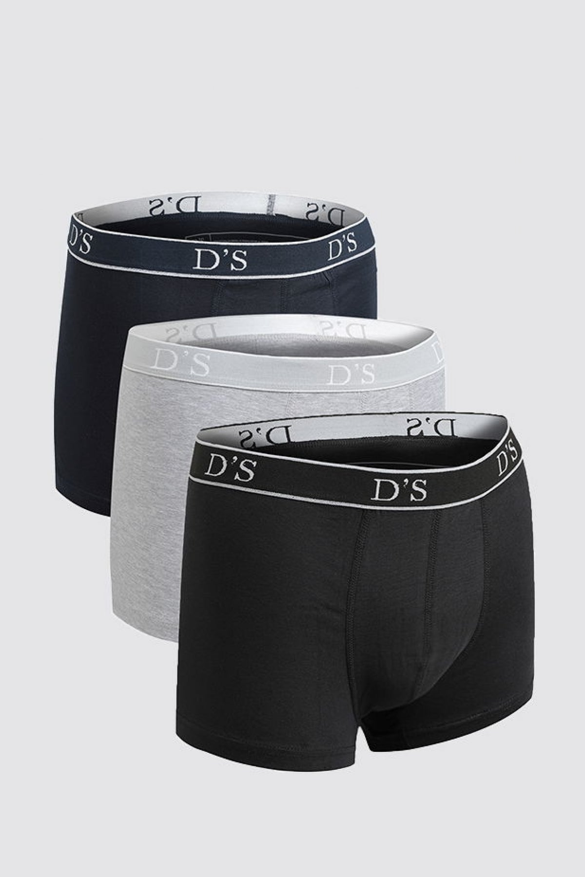 Ds Damat Mixed Elastic Waist Logo Stretchable 3-Pack Boxer Set  - Mixed Color