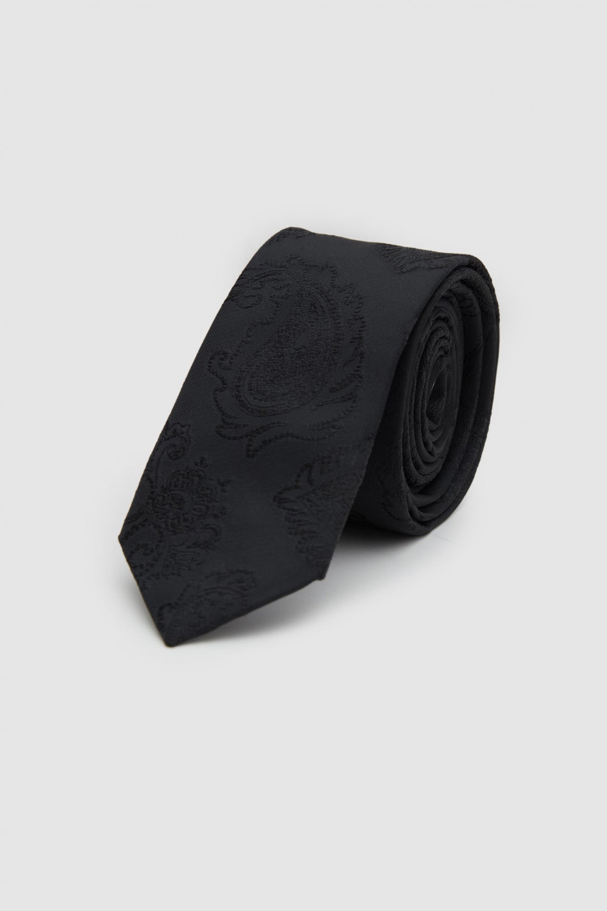 Ds Damat Patterned 5.5 cm Tie  - Black
