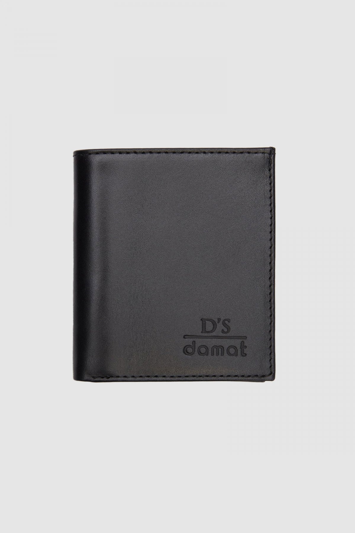 Ds Damat Plain Boxed Genuine Leather Wallet  - Black