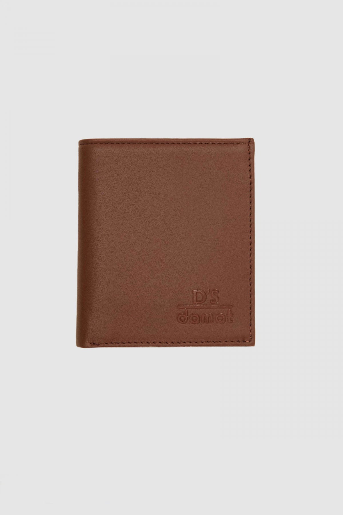 Ds Damat Plain Boxed Genuine Leather Wallet  - Tan