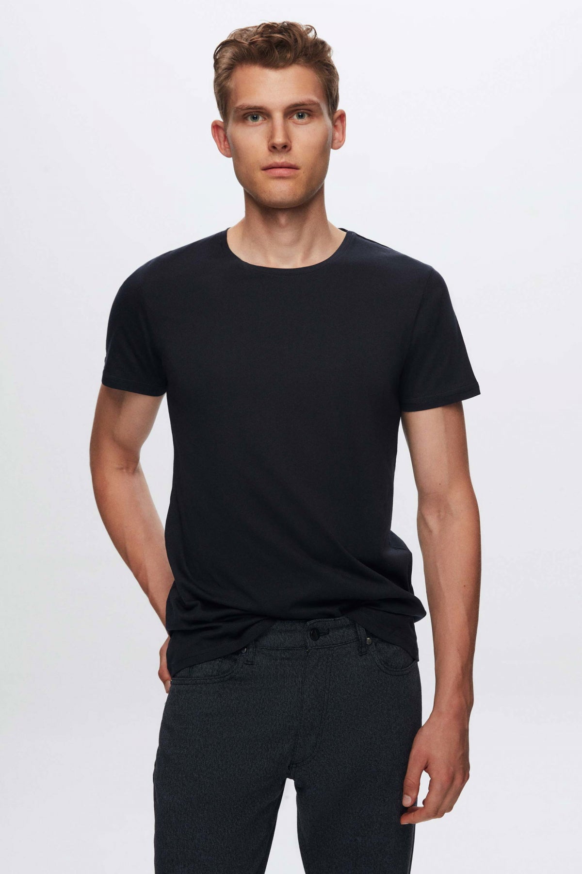 Ds Damat Regular Fit 100% Cotton T-Shirt  - Navy Blue