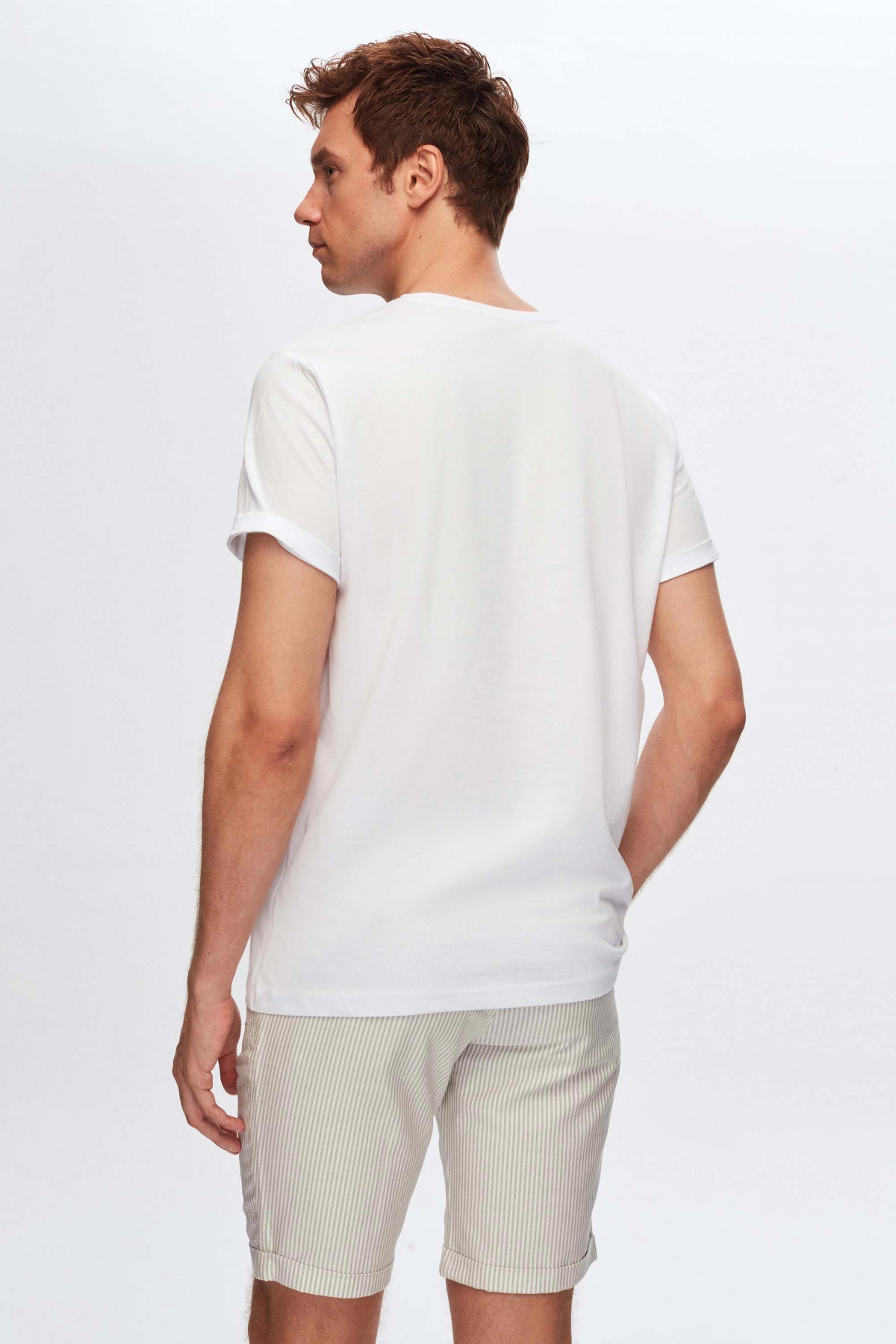 Ds Damat Regular Fit 100% Cotton T-Shirt  - White