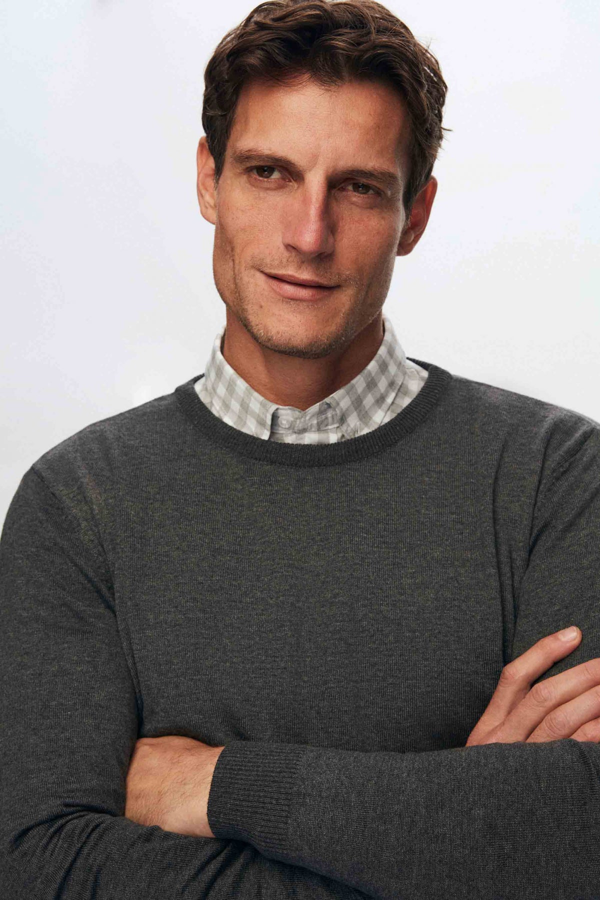 Ds Damat Regular Fit Anti-Pilling Crew Neck Knit Sweater  - Anthracite