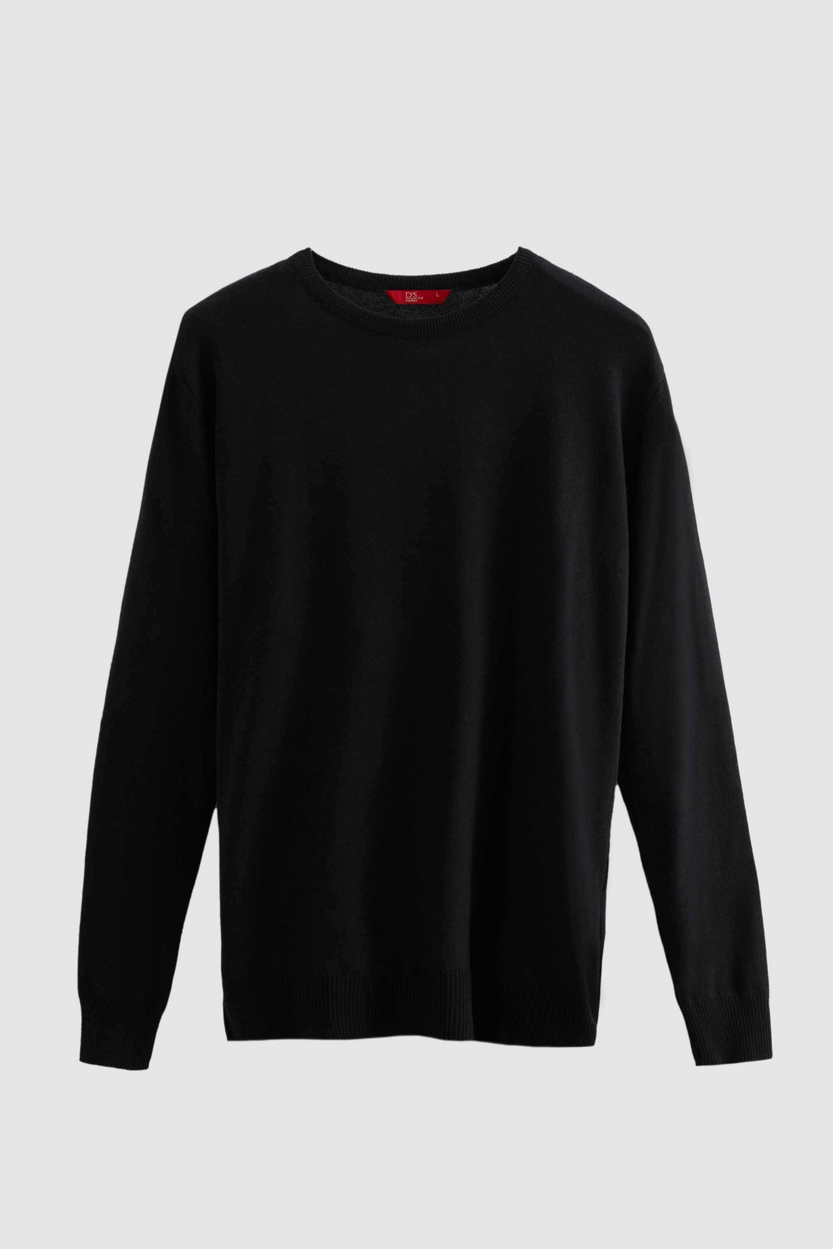 Ds Damat Regular Fit Anti-Pilling Crew Neck Knit Sweater  - Black