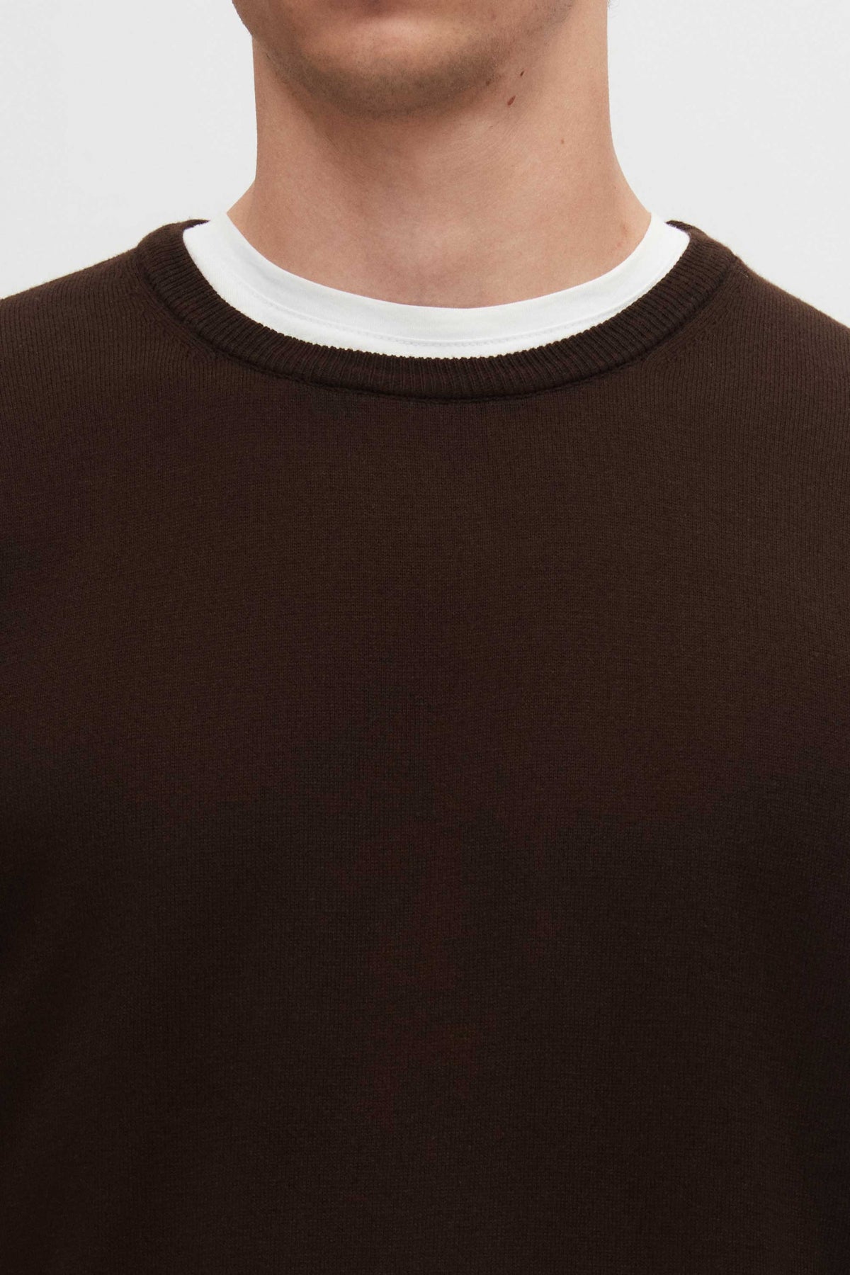 Ds Damat Regular Fit Anti-Pilling Crew Neck Knit Sweater  - Brown