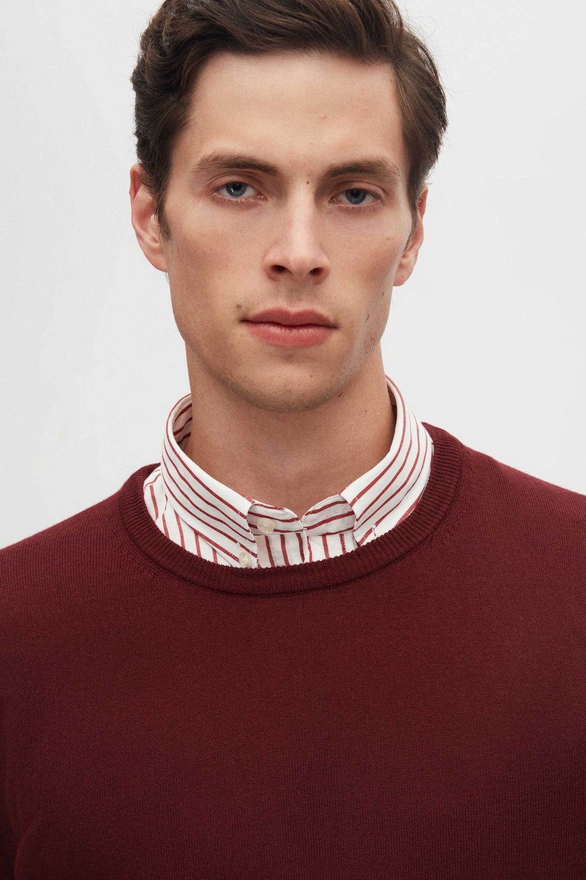 Ds Damat Regular Fit Anti-Pilling Crew Neck Knit Sweater  - Burgundy