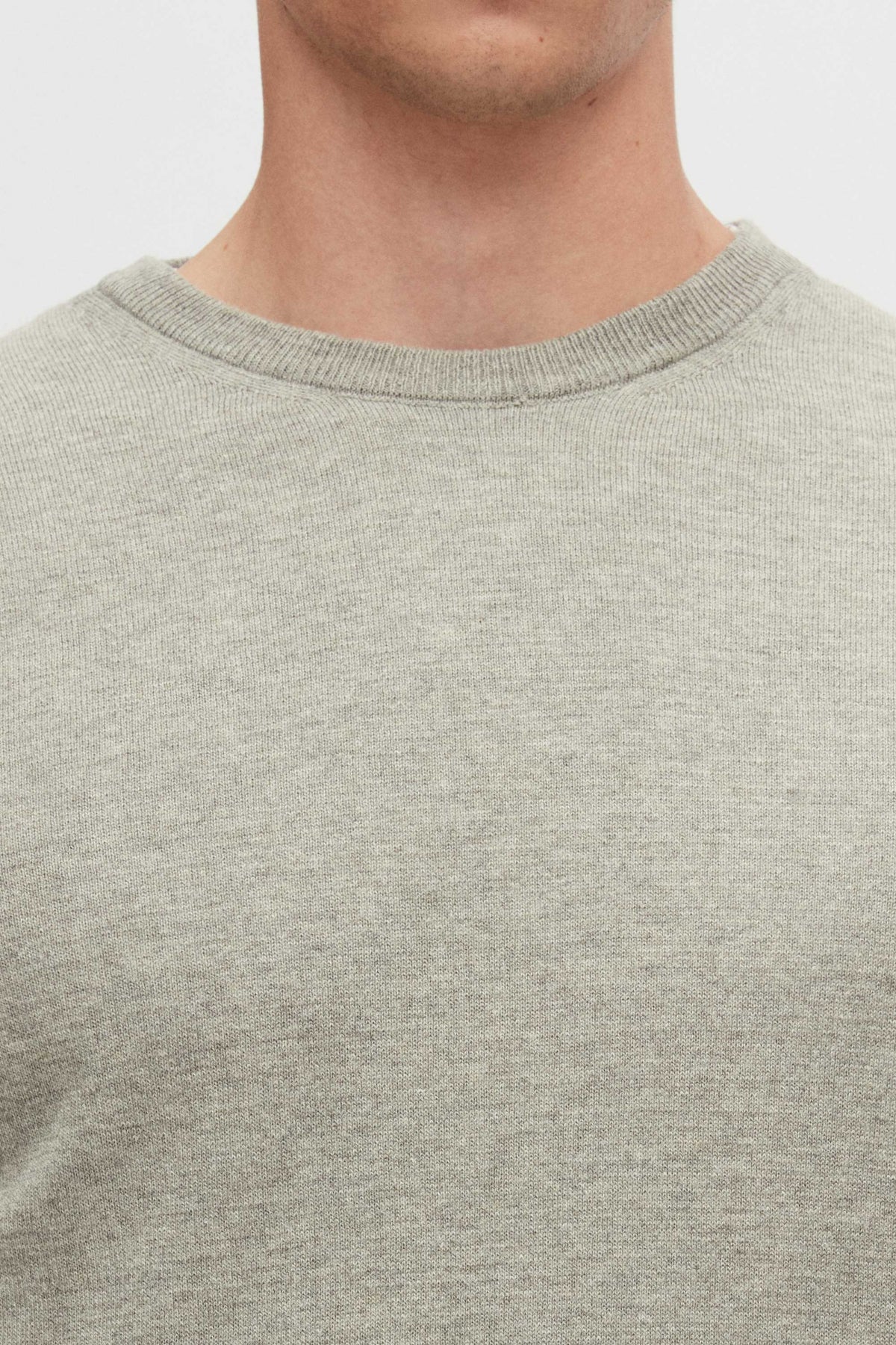 Ds Damat Regular Fit Anti-Pilling Crew Neck Knit Sweater  - Gray