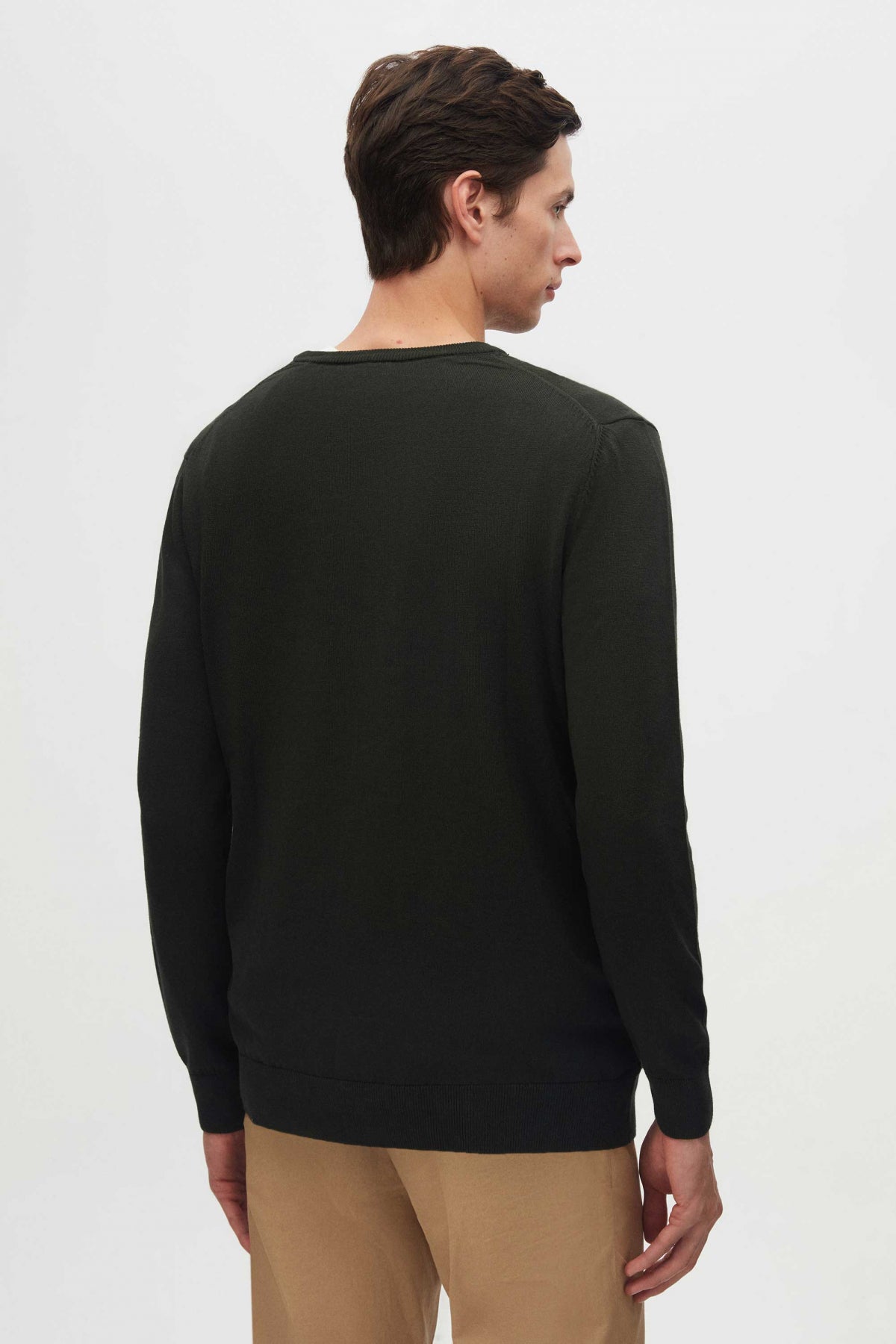 Ds Damat Regular Fit Anti-Pilling Crew Neck Knit Sweater  - Khaki