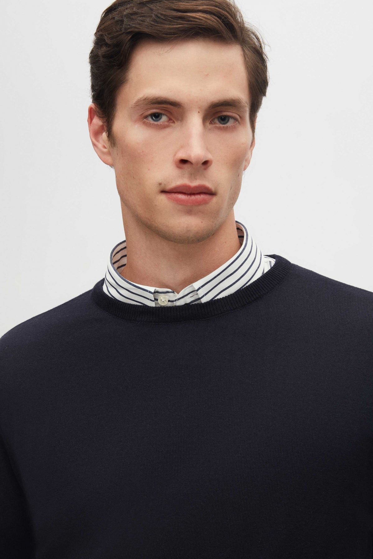 Ds Damat Regular Fit Anti-Pilling Crew Neck Knit Sweater  - Navy Blue