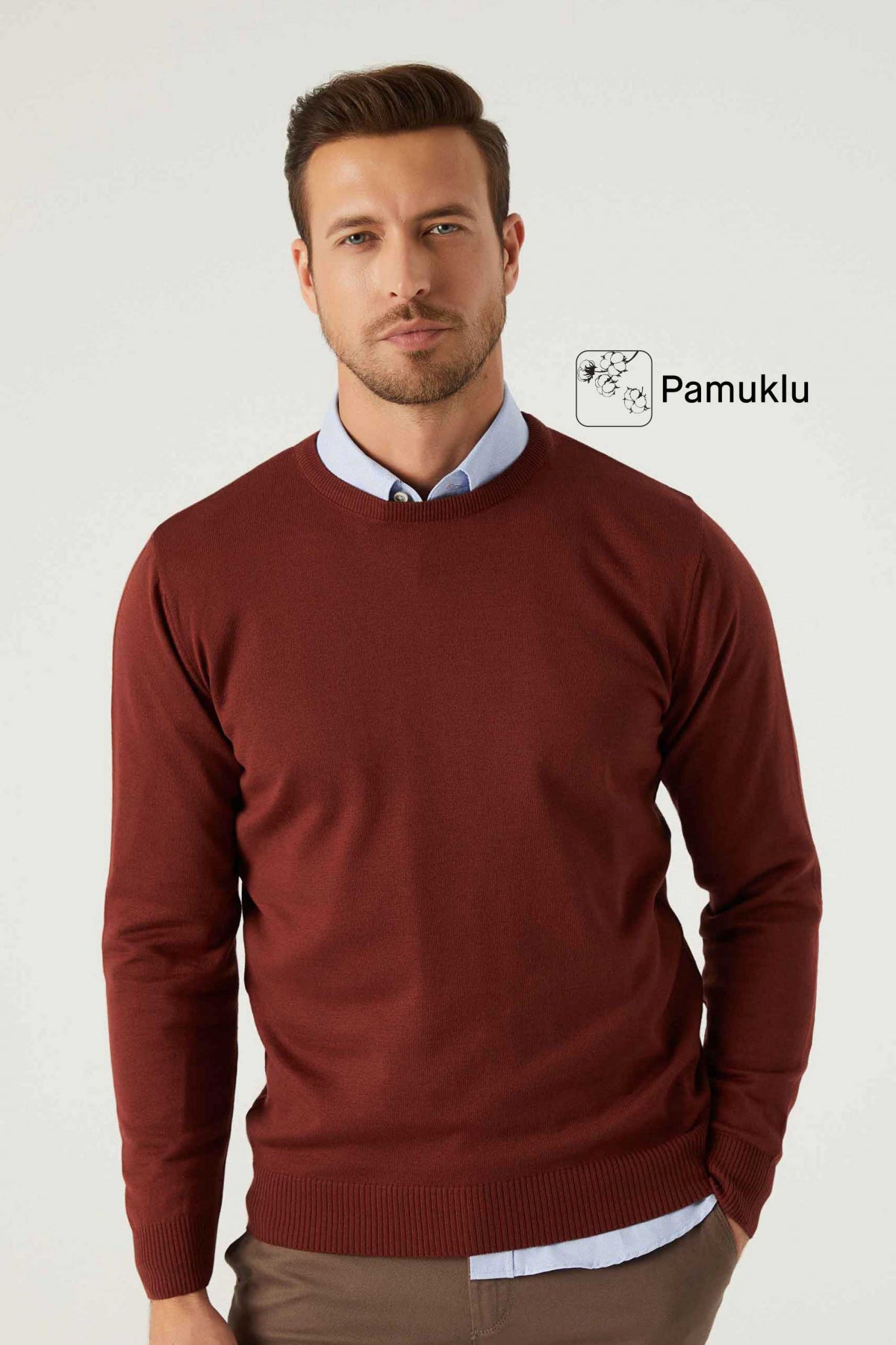 Ds Damat Regular Fit Anti-Pilling Crew Neck Knit Sweater  - Off White