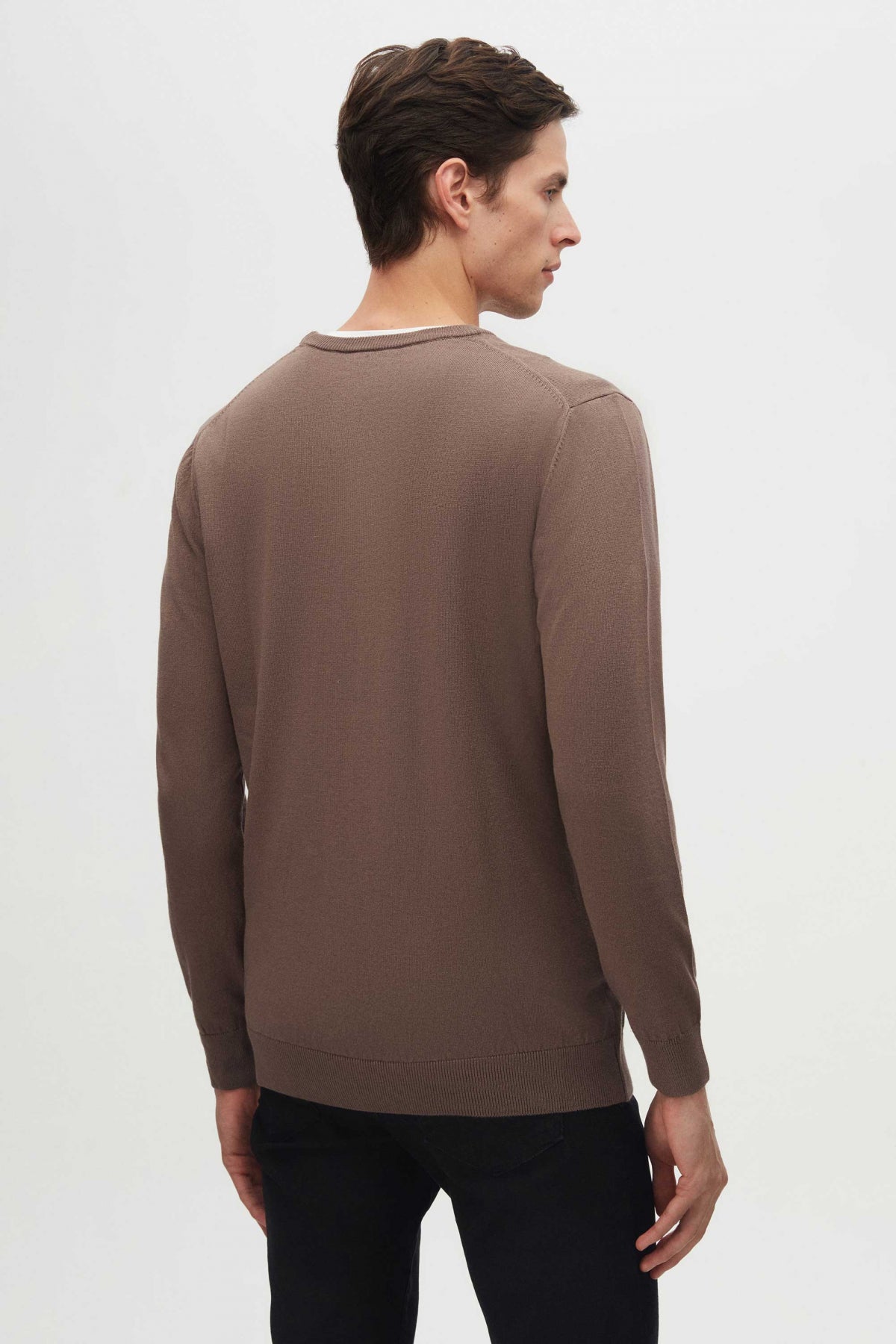 Ds Damat Regular Fit Anti-Pilling Crew Neck Knit Sweater  - Taupe