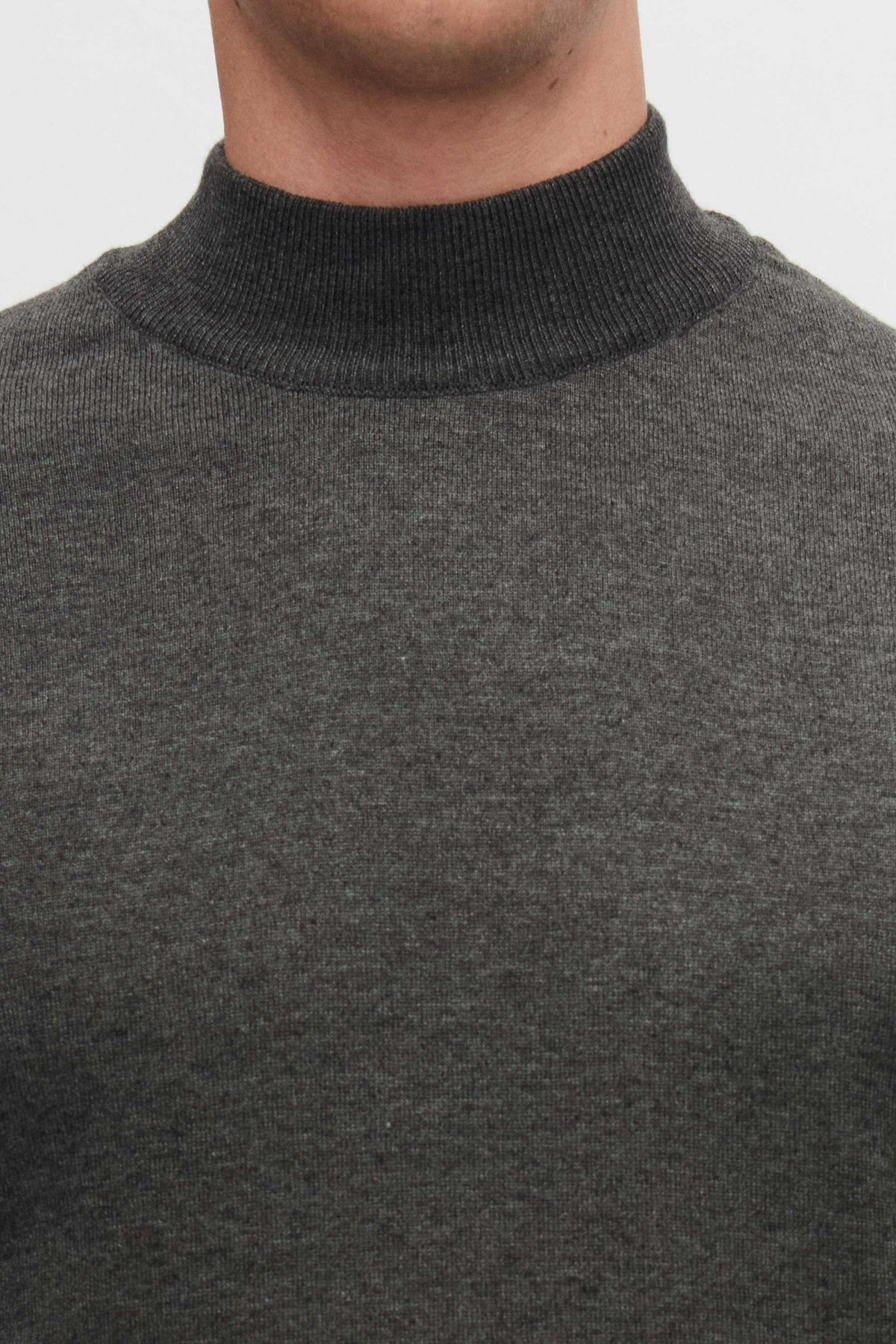 Ds Damat Regular Fit Cotton Blend Half Turtleneck Knit Sweater  - Anthracite