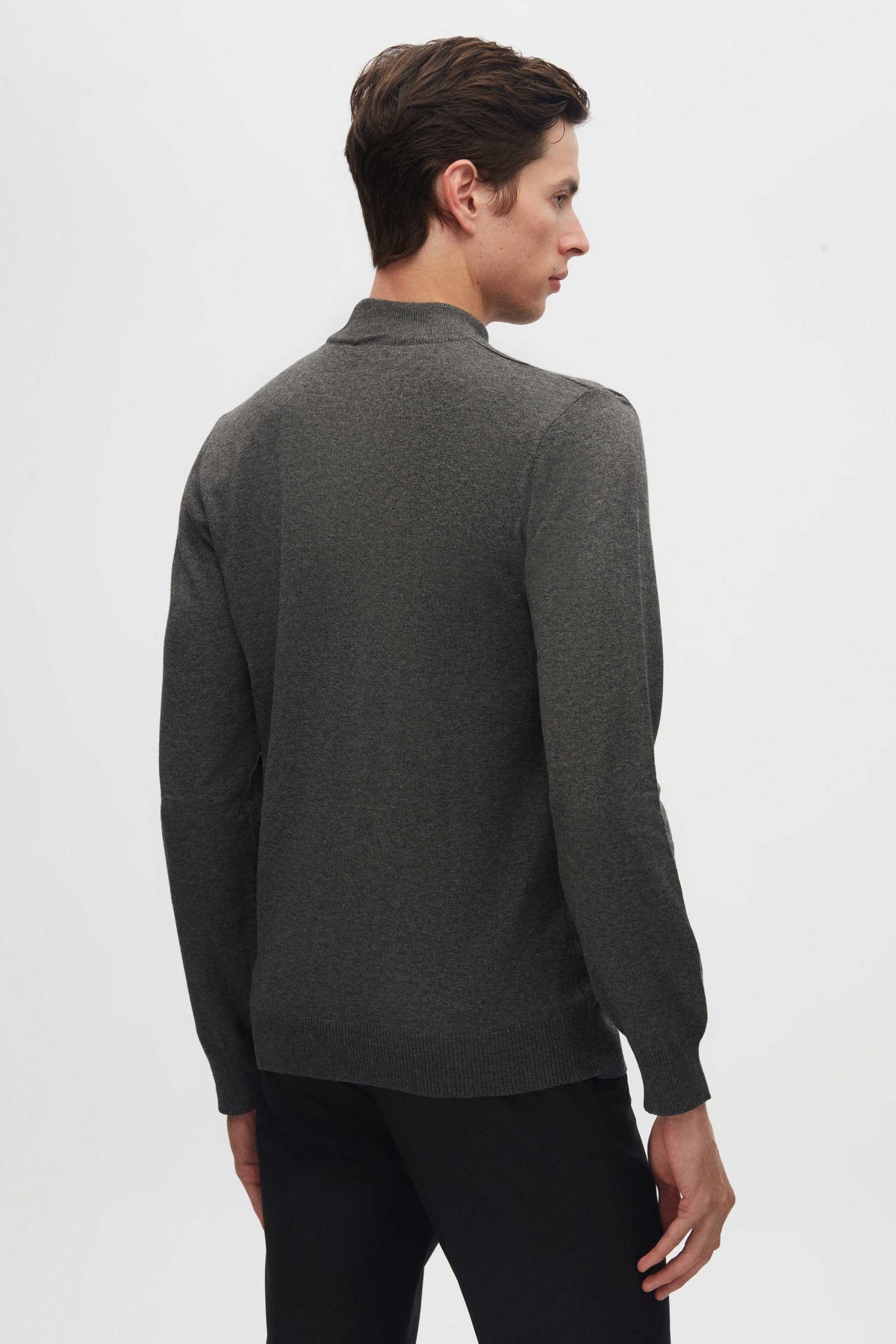 Ds Damat Regular Fit Cotton Blend Half Turtleneck Knit Sweater  - Anthracite