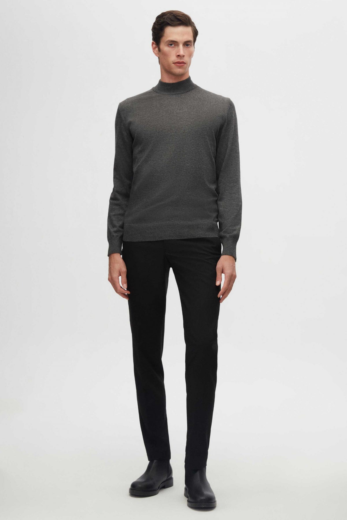 Ds Damat Regular Fit Cotton Blend Half Turtleneck Knit Sweater  - Anthracite