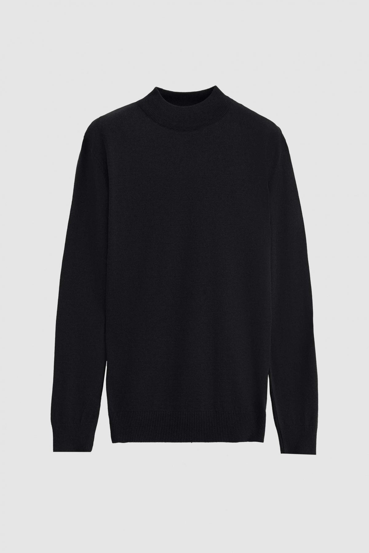 Ds Damat Regular Fit Cotton Blend Half Turtleneck Knit Sweater  - Black