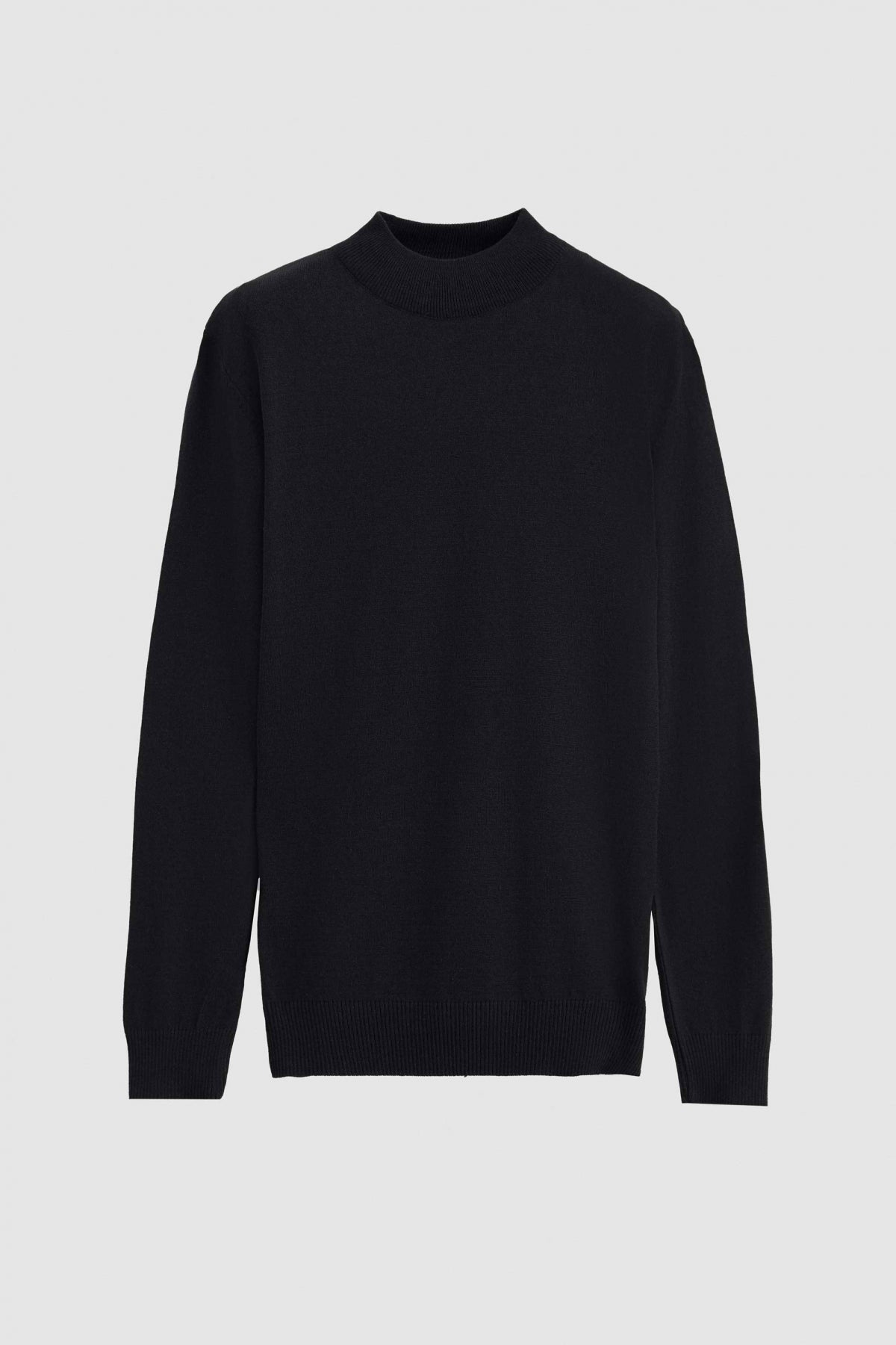 Ds Damat Regular Fit Cotton Blend Half Turtleneck Knit Sweater  - Black