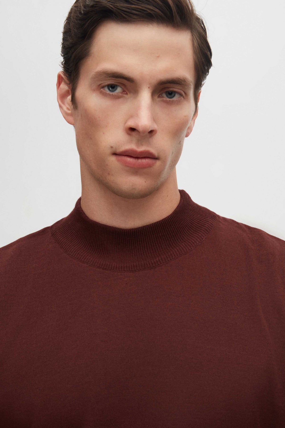 Ds Damat Regular Fit Cotton Blend Half Turtleneck Knit Sweater  - Burgundy