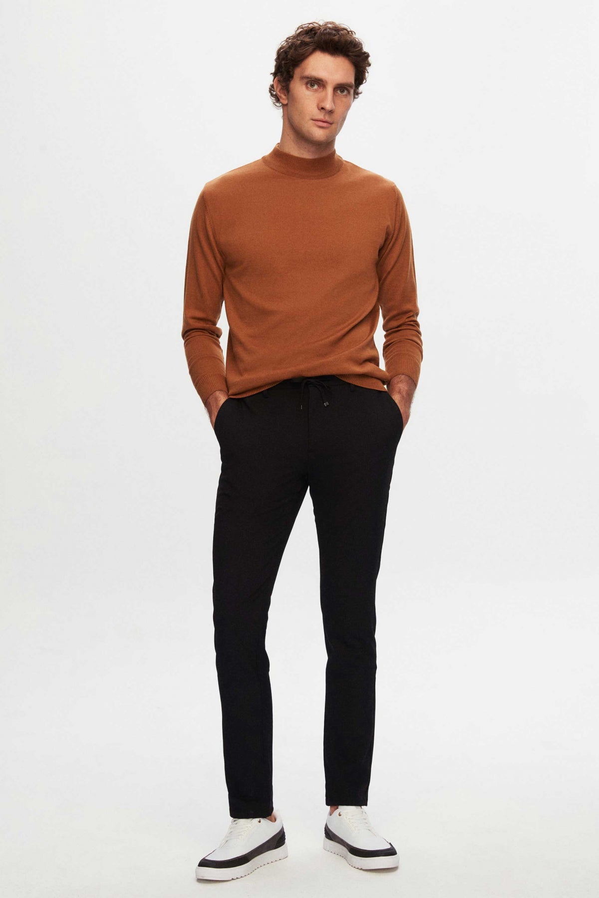 Ds Damat Regular Fit Cotton Blend Half Turtleneck Knit Sweater  - Camel