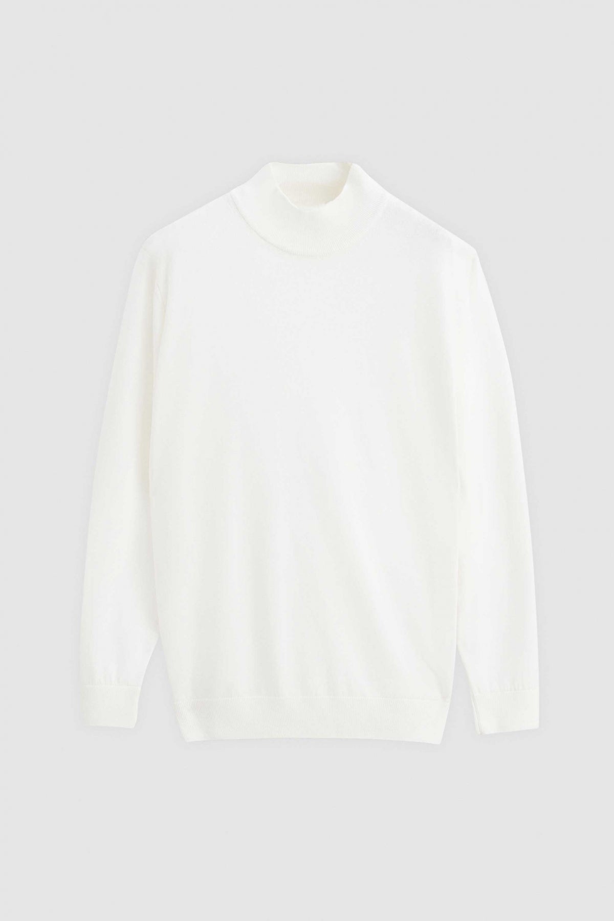 Ds Damat Regular Fit Cotton Blend Half Turtleneck Knit Sweater  - Ecru