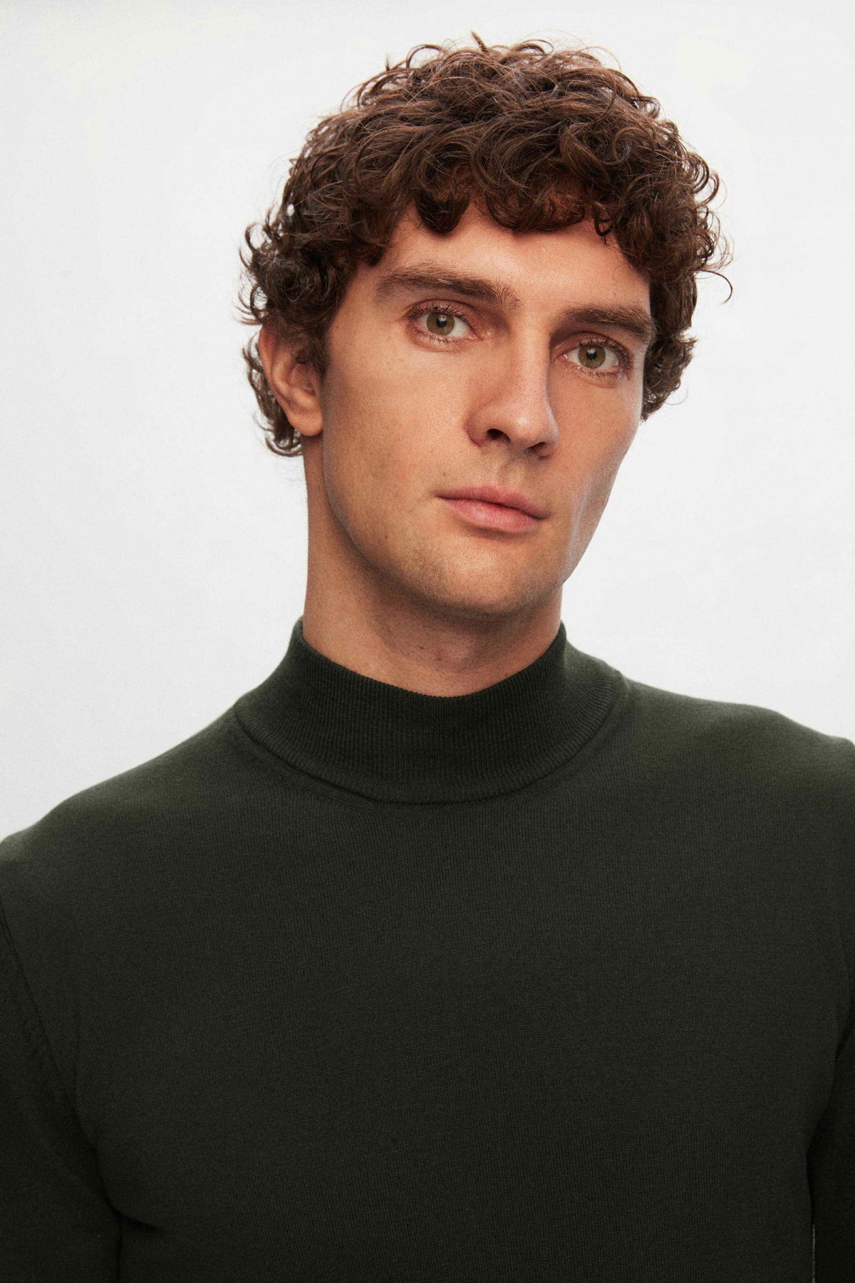 Ds Damat Regular Fit Cotton Blend Half Turtleneck Knit Sweater  - Khaki