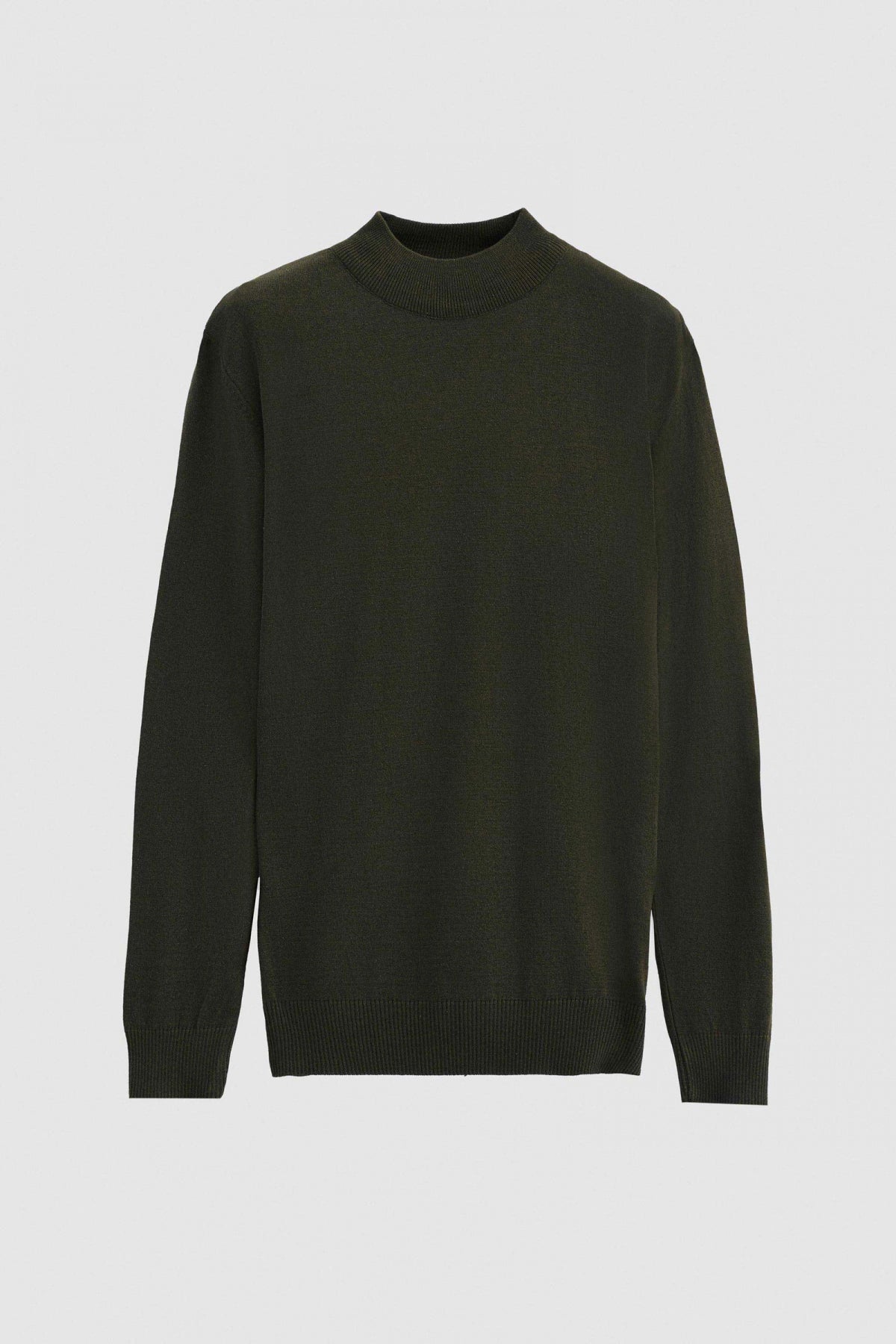 Ds Damat Regular Fit Cotton Blend Half Turtleneck Knit Sweater  - Khaki