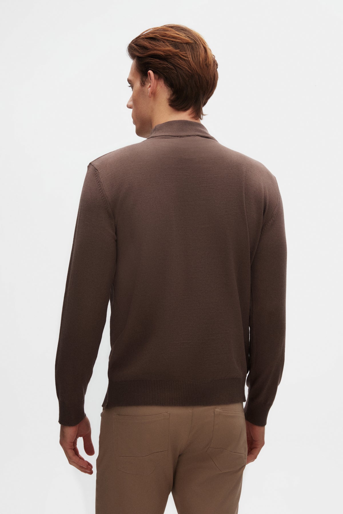 Ds Damat Regular Fit Cotton Blend Half Turtleneck Knit Sweater  - Taupe