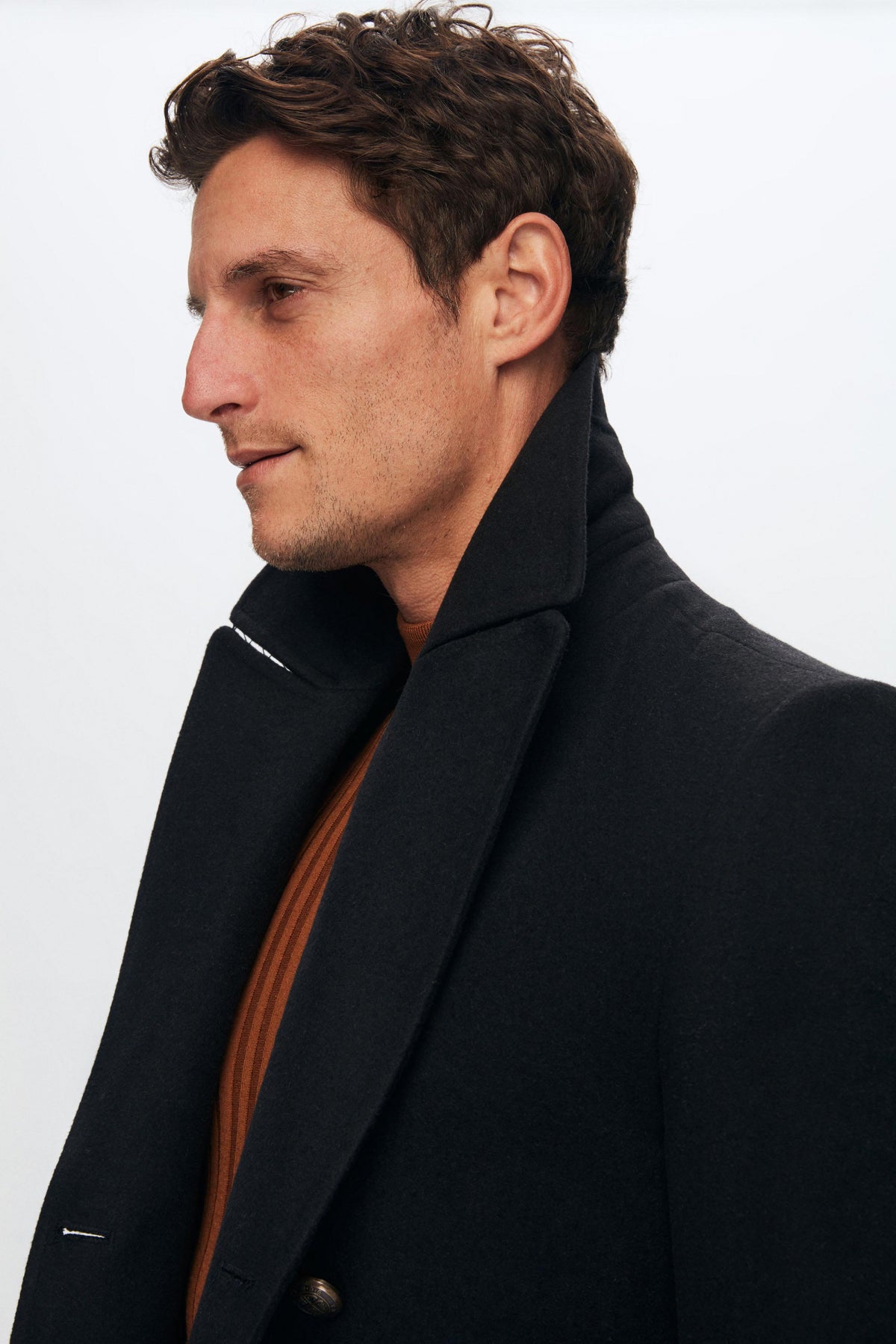 Ds Damat Regular Fit Double-Breasted Sailor Button Detail Wool Coat  - Navy Blue
