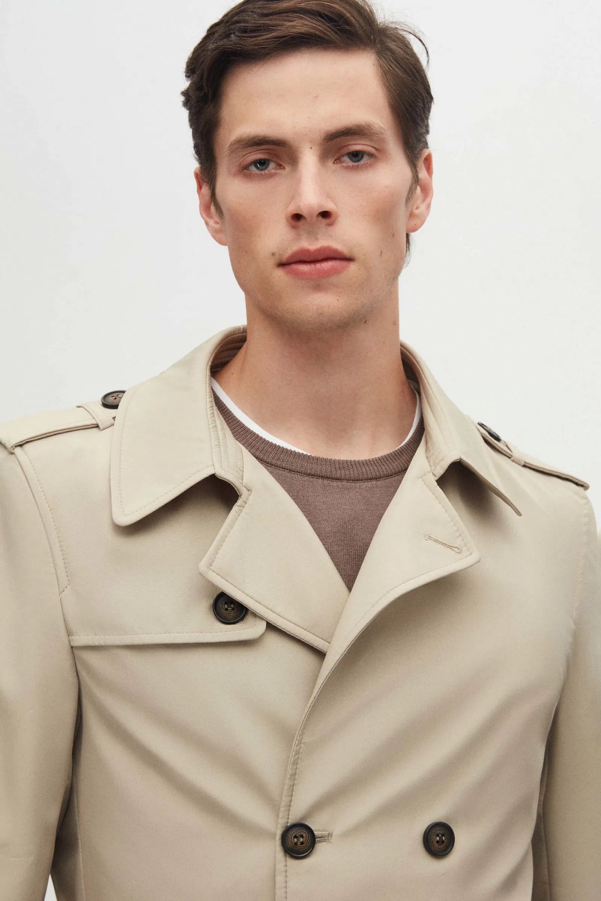 Ds Damat Regular Fit Epaulette Belted Trench Coat  - Beige