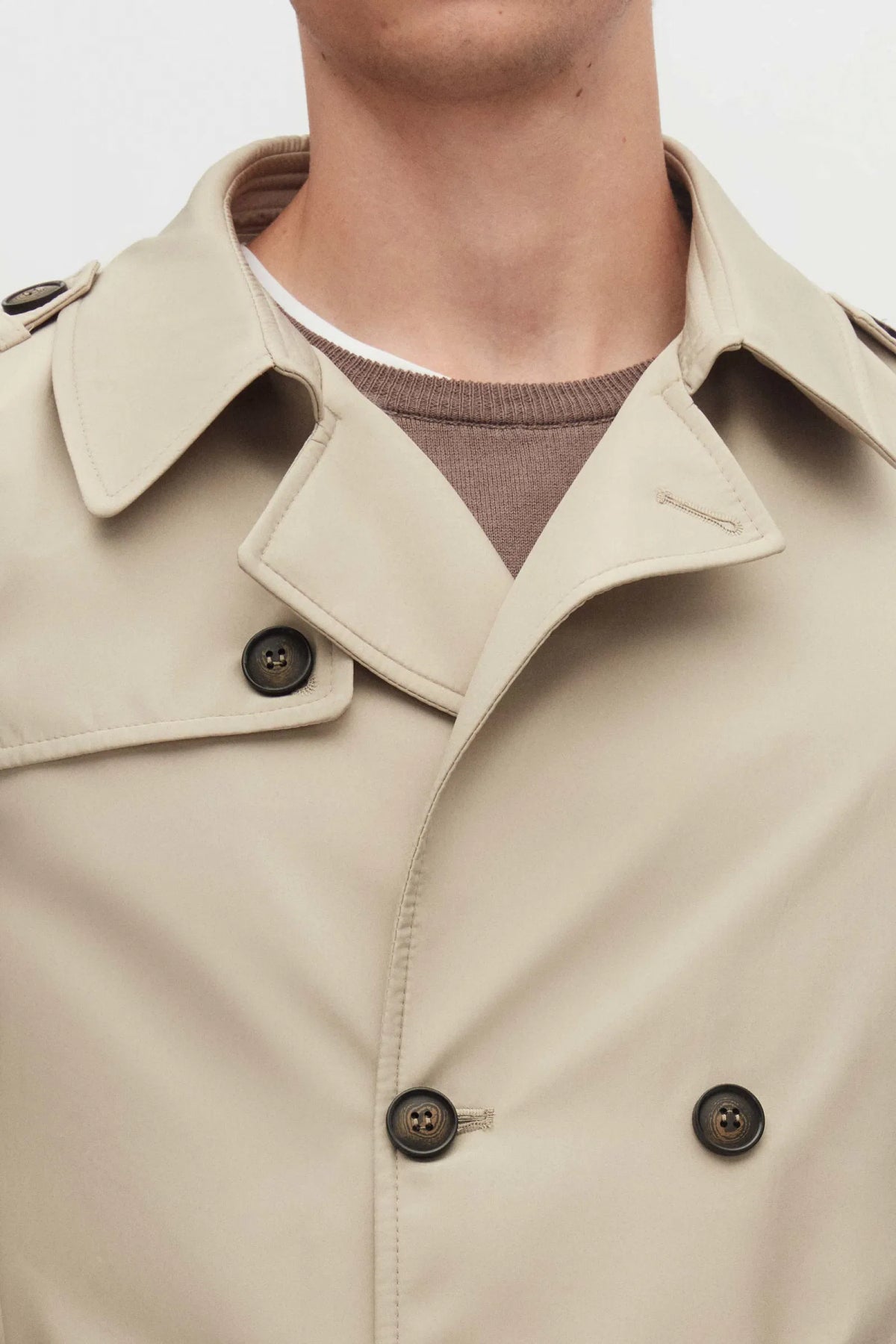Ds Damat Regular Fit Epaulette Belted Trench Coat  - Beige