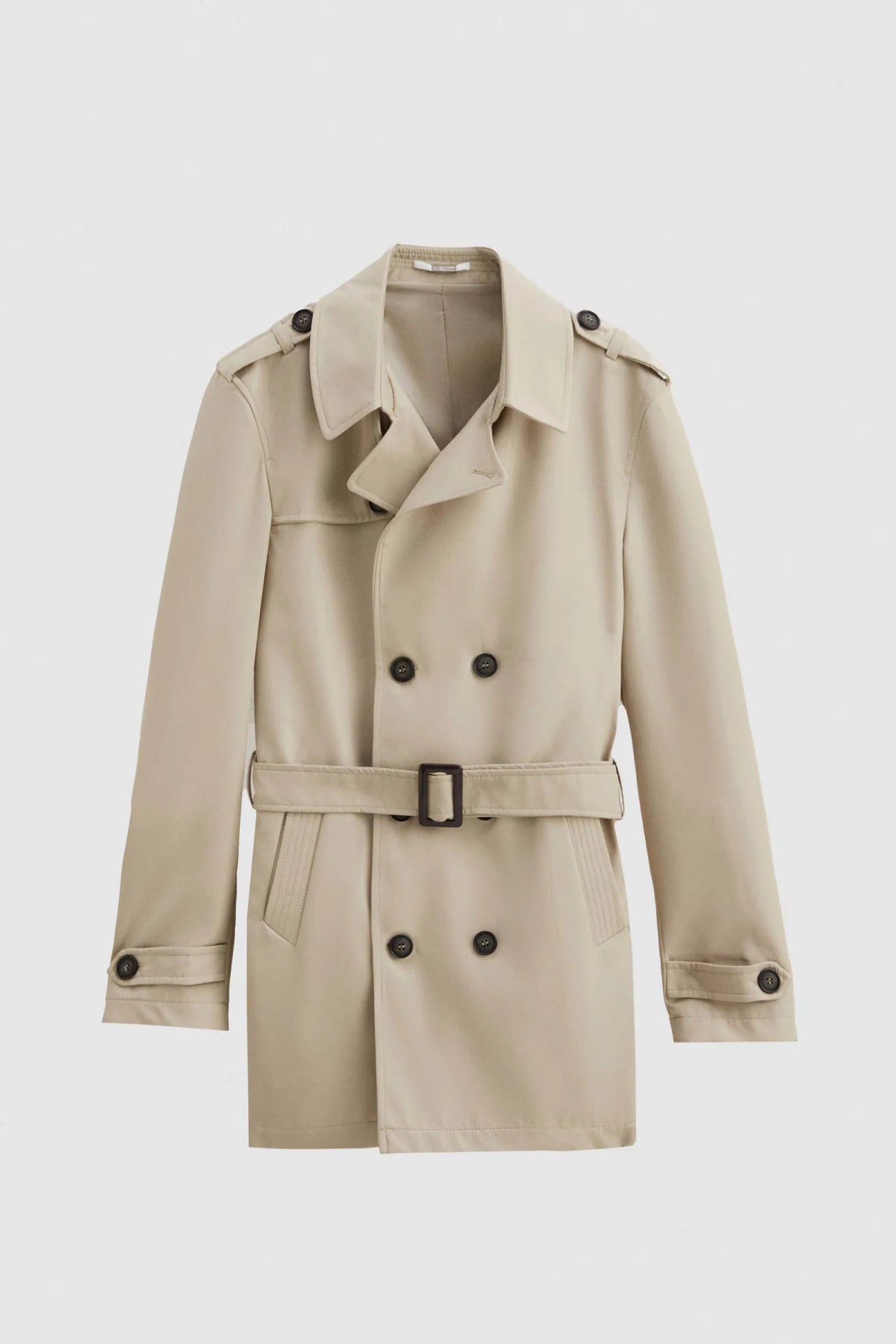 Ds Damat Regular Fit Epaulette Belted Trench Coat  - Beige