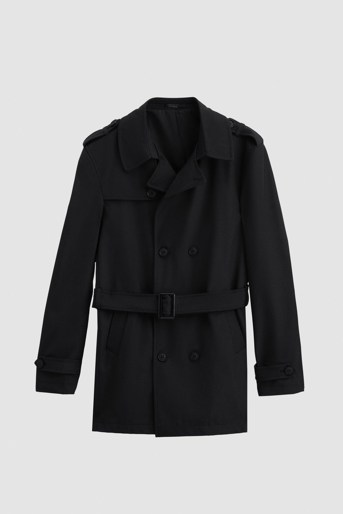 Ds Damat Regular Fit Epaulette Belted Trench Coat  - Black