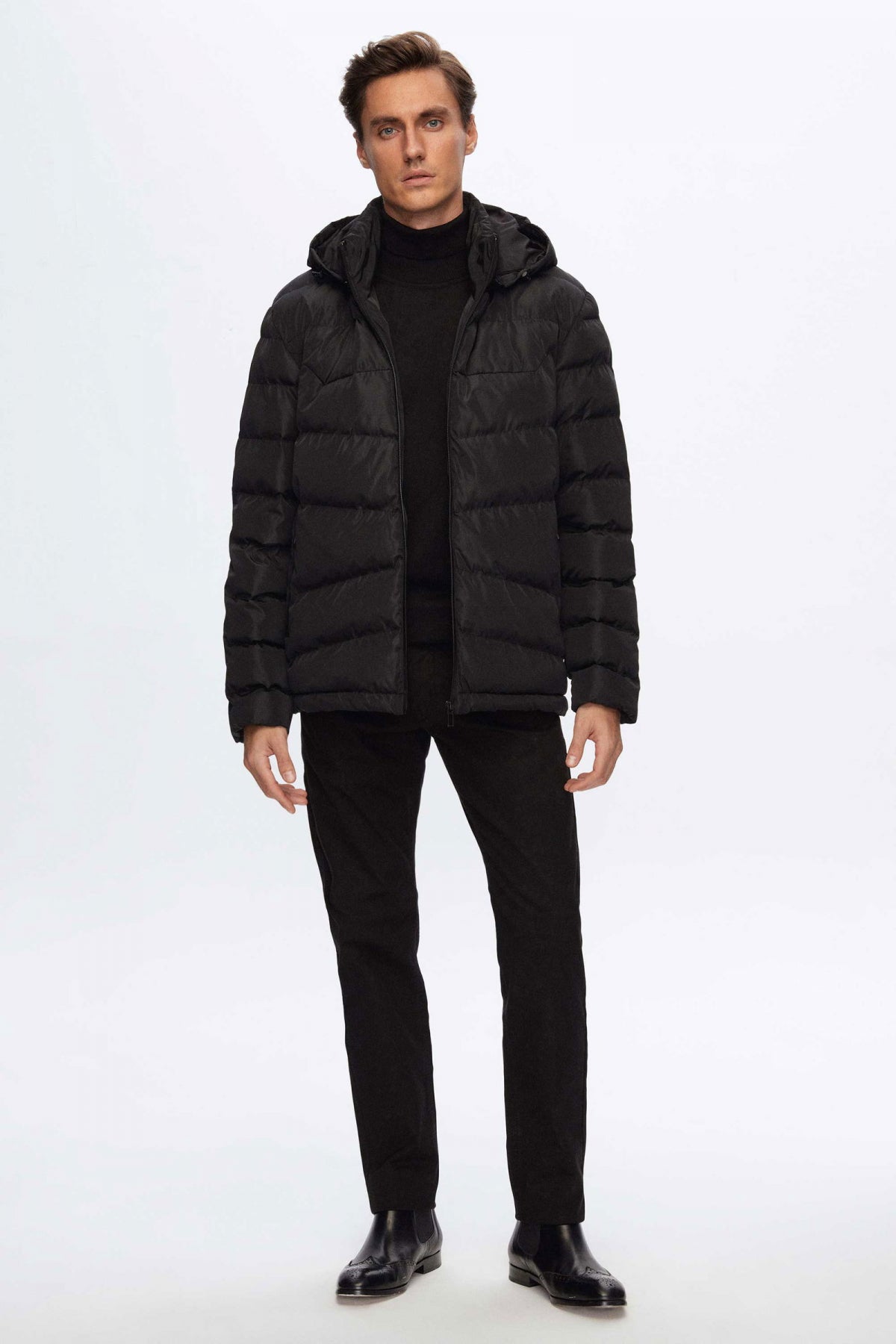 Ds Damat Regular Fit Hooded Puffer Jacket  - Black